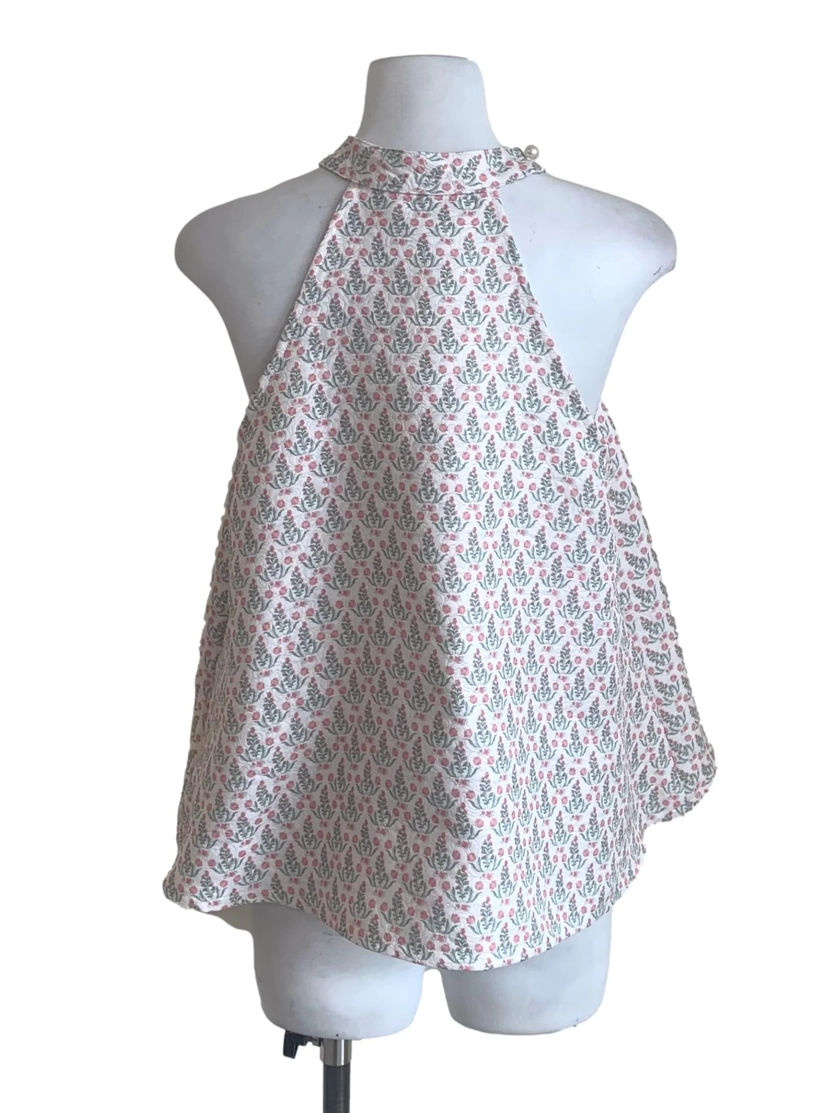 Coconut White Pattern Halter Top - Image 2