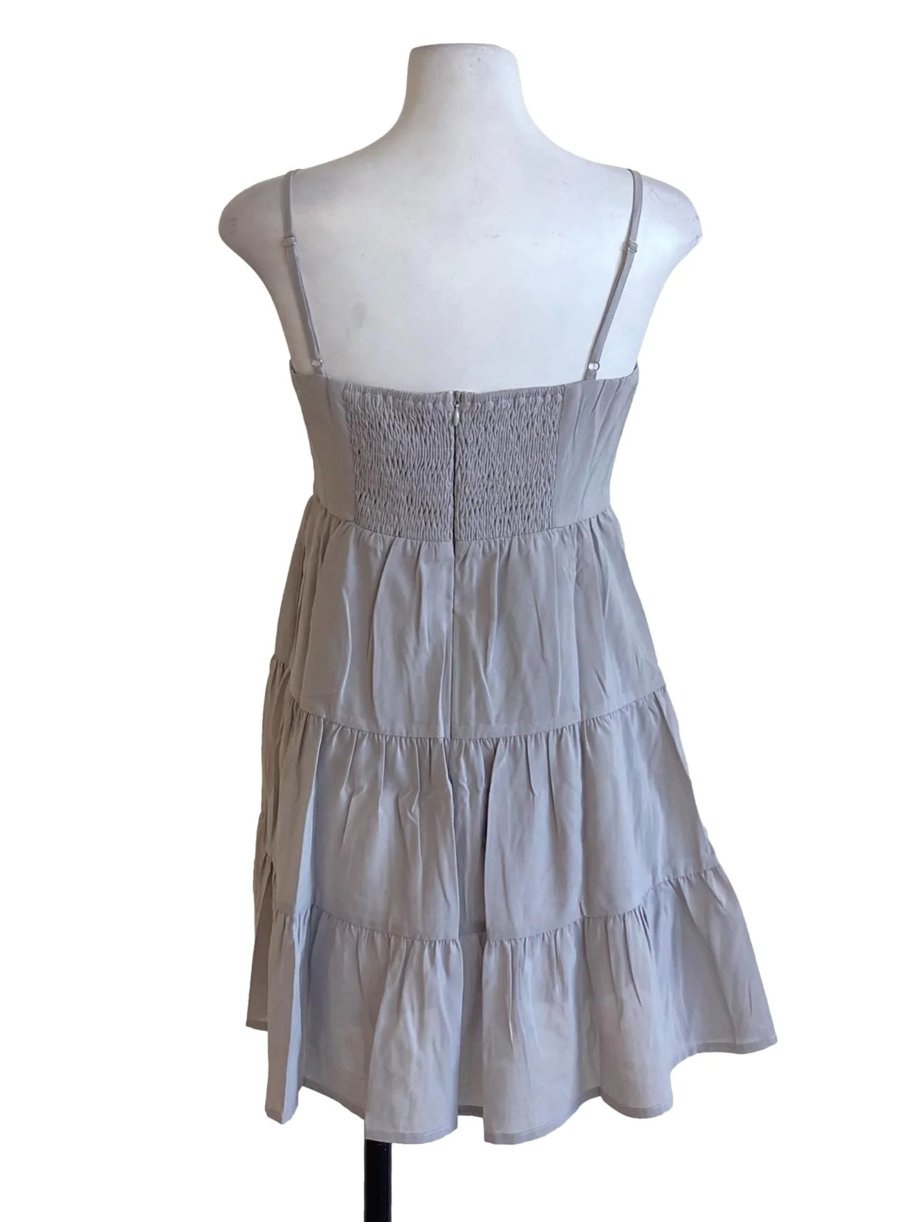 Coin Grey Spaghetti Strap Layered A-Line Dress - Image 2