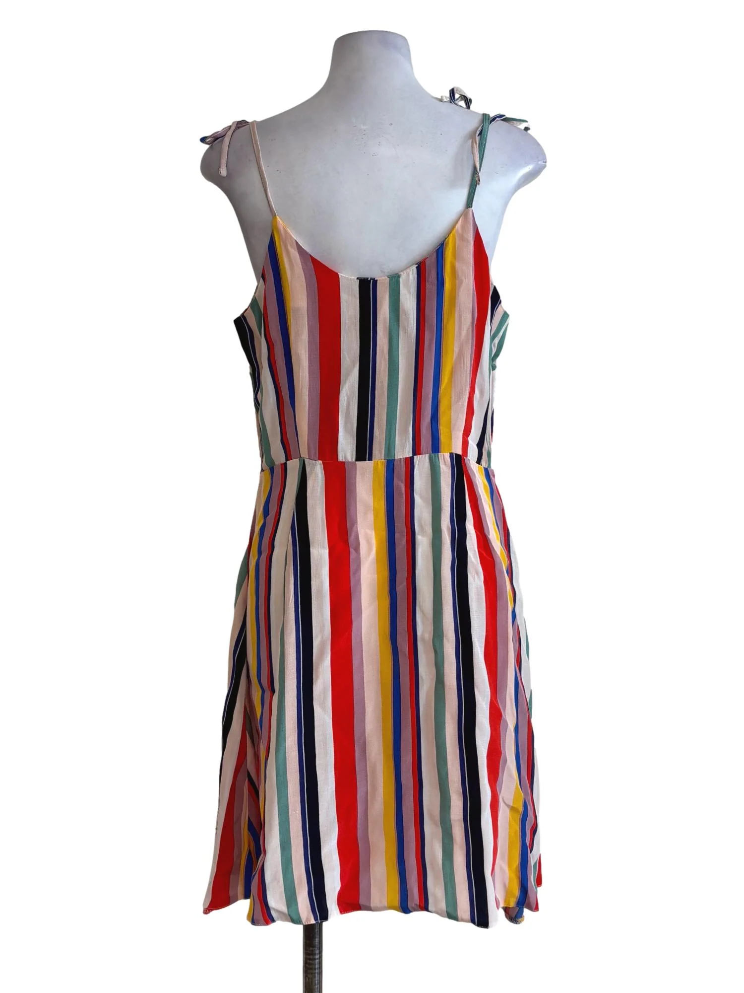 Colourful Striped Buttoned Dress - Image 2