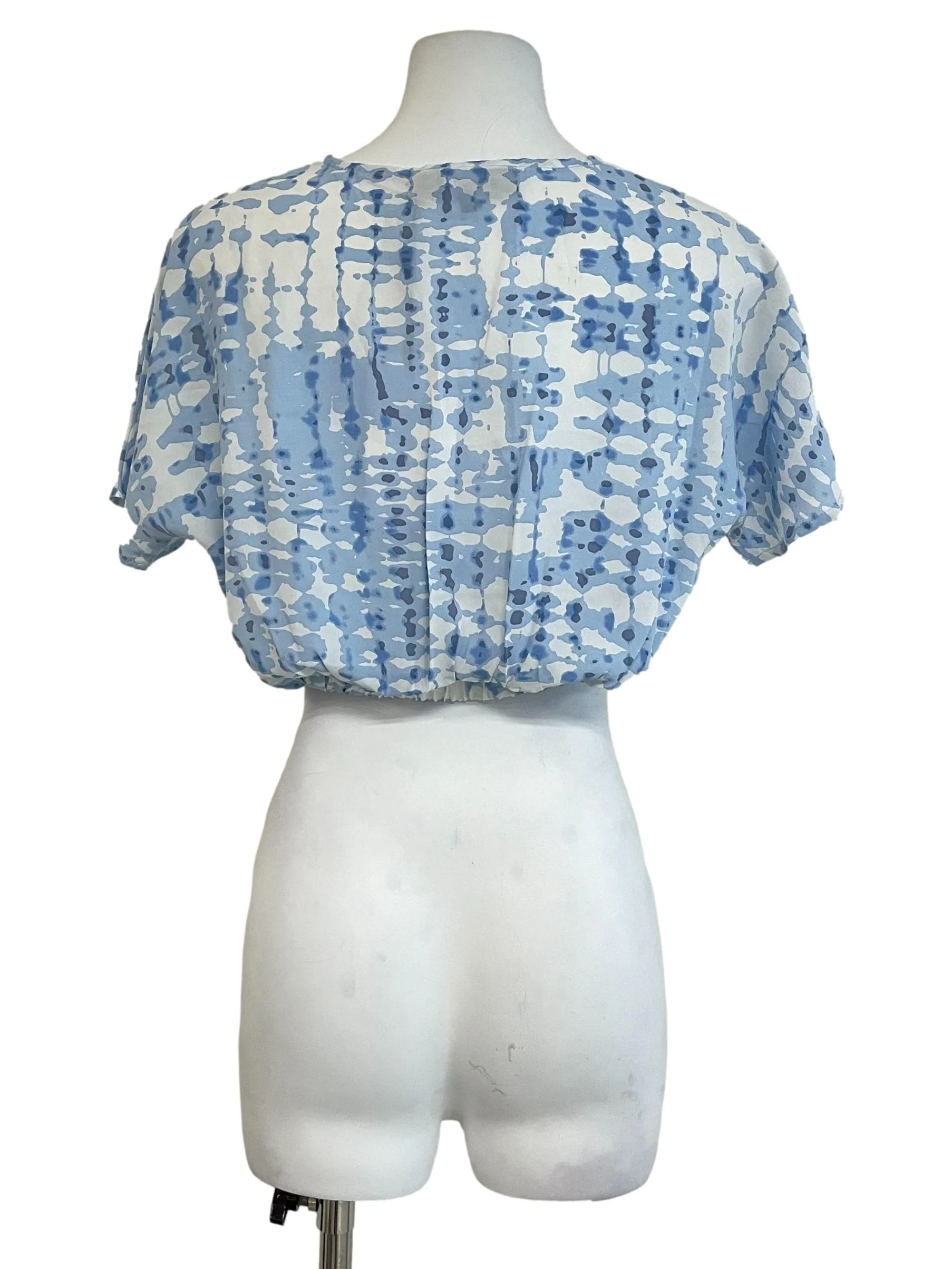 Cool Blue Drop Shoulder Crop Top - Image 2