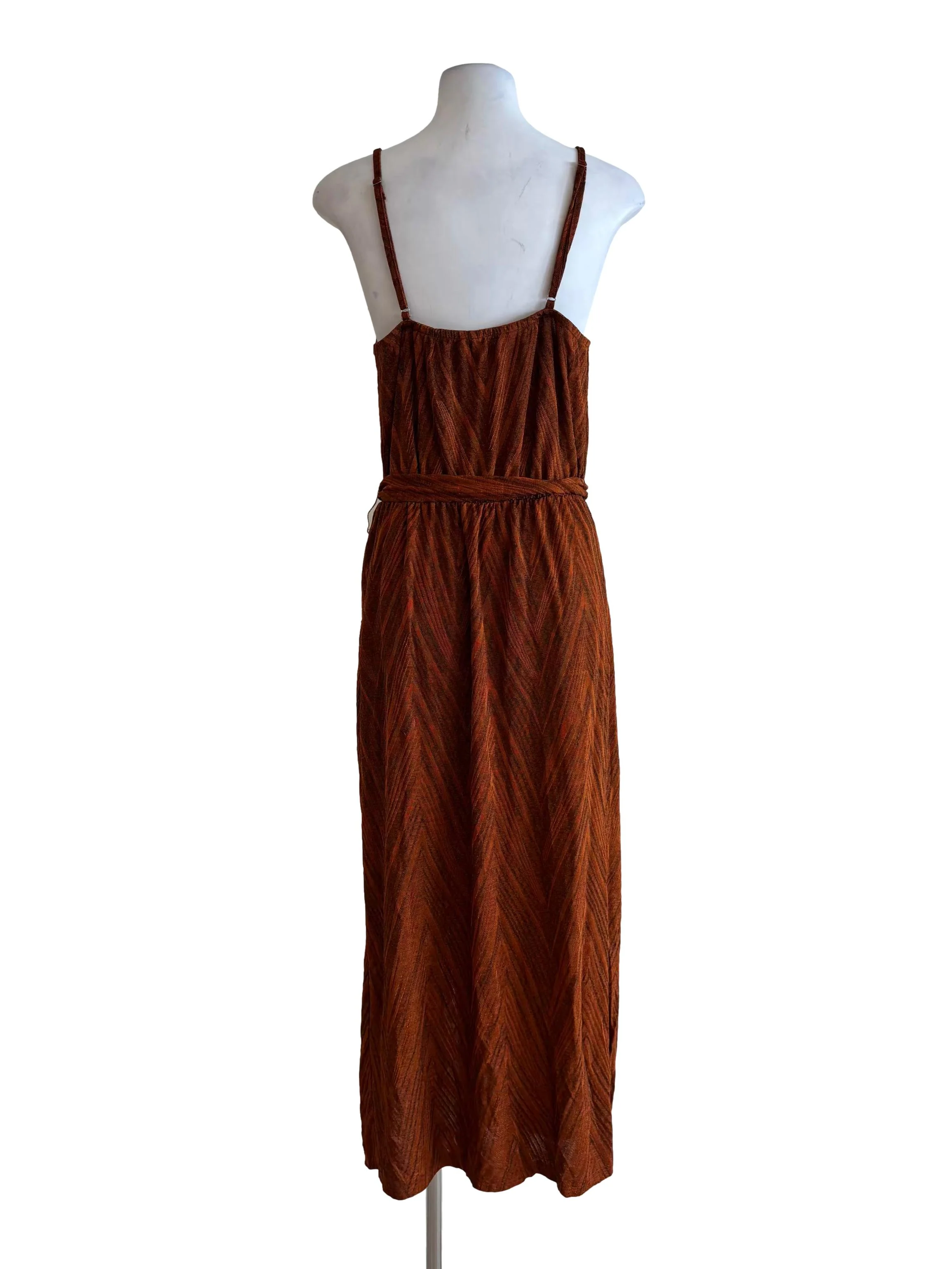 Copper Brown Spaghetti Strap Slip Dress - Image 2