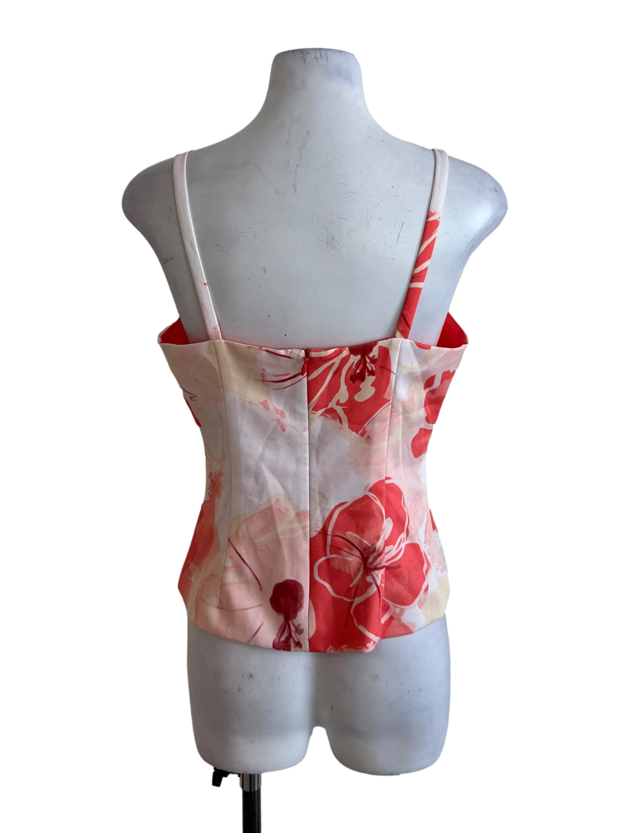 Coral Red Pattern Square Neck Top LB - Image 2