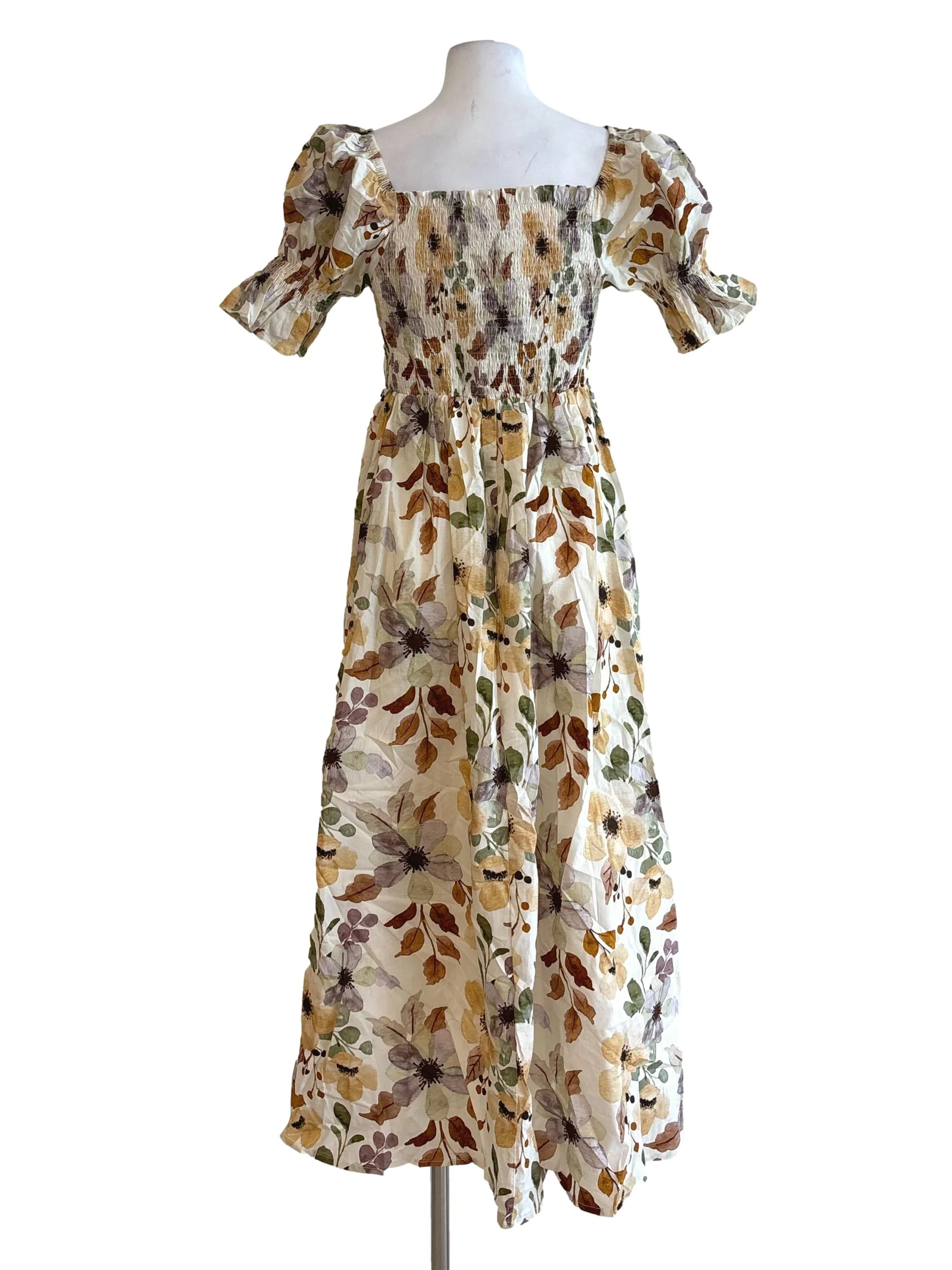 Cornsilk Smocked Floral Princess Dress - Image 2