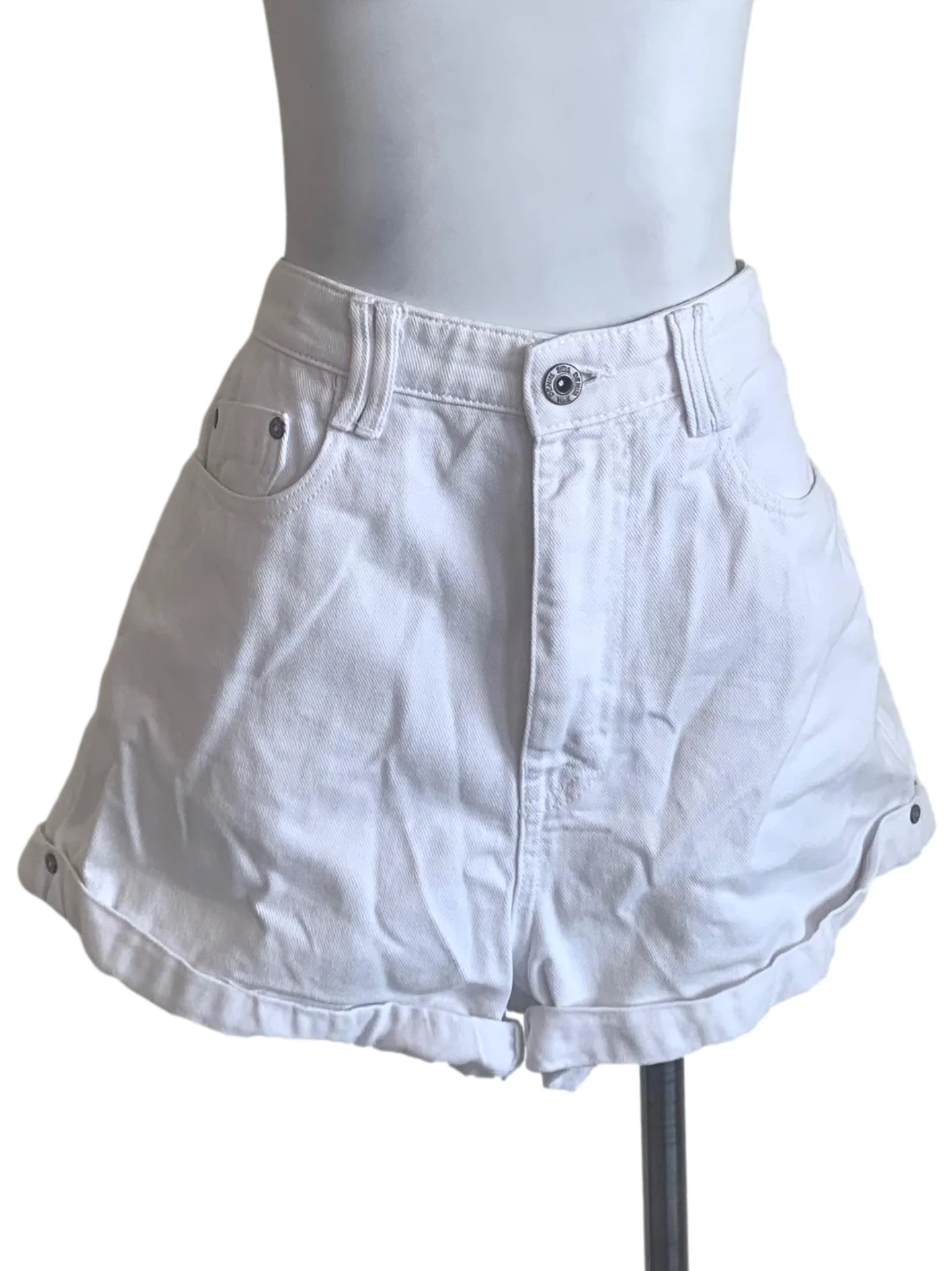 Cotton White Denim Shorts