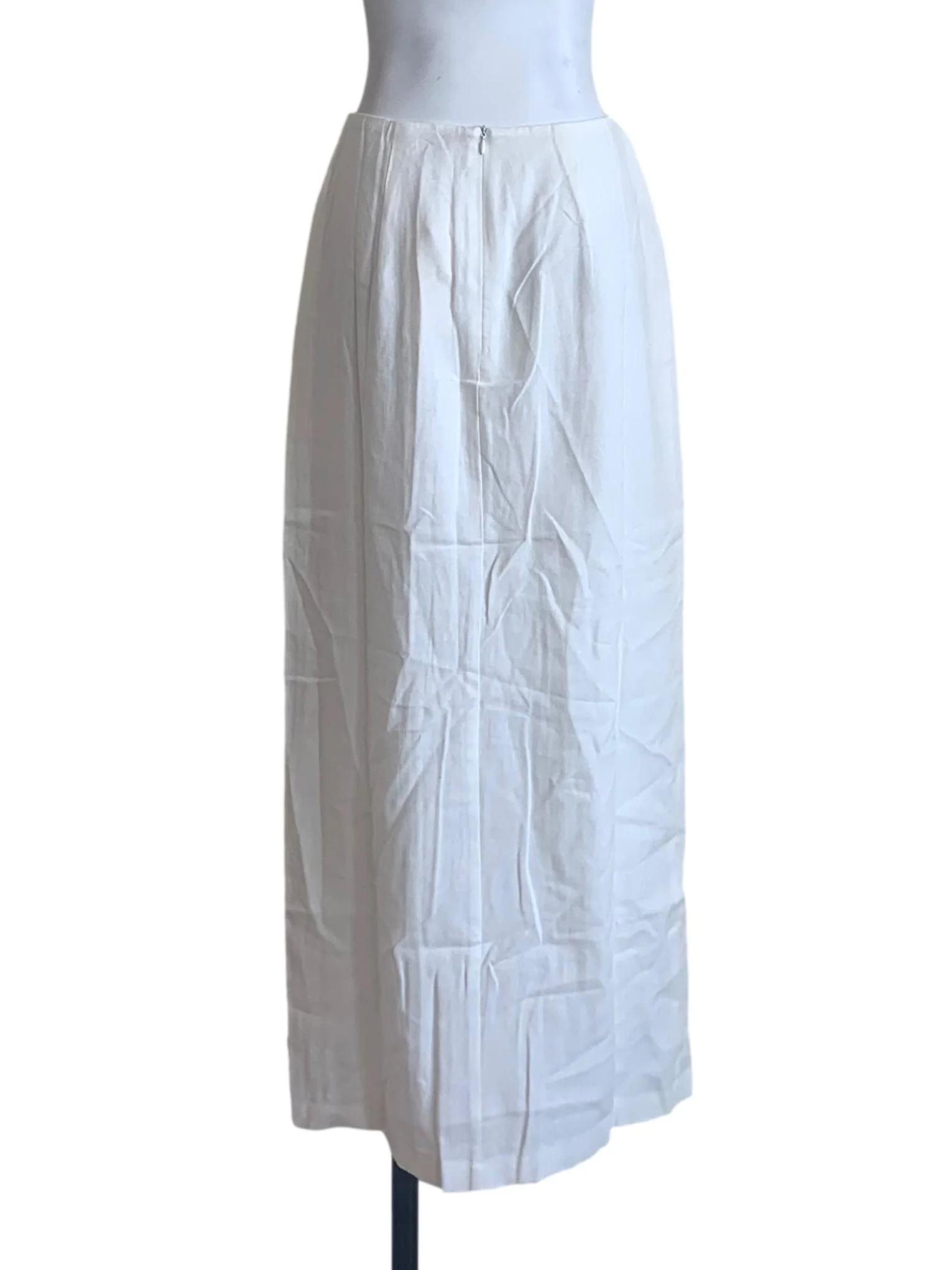 Cotton White Front Slit Skirt - Image 2