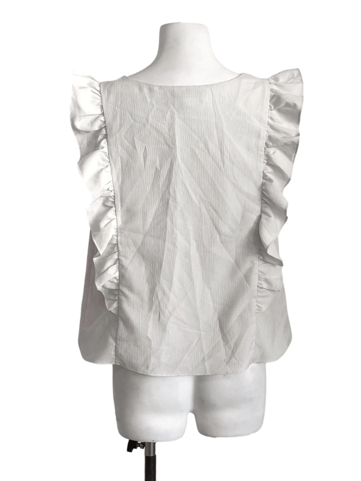 Cotton White Ruffle Sleeve Blouse LB - Image 2