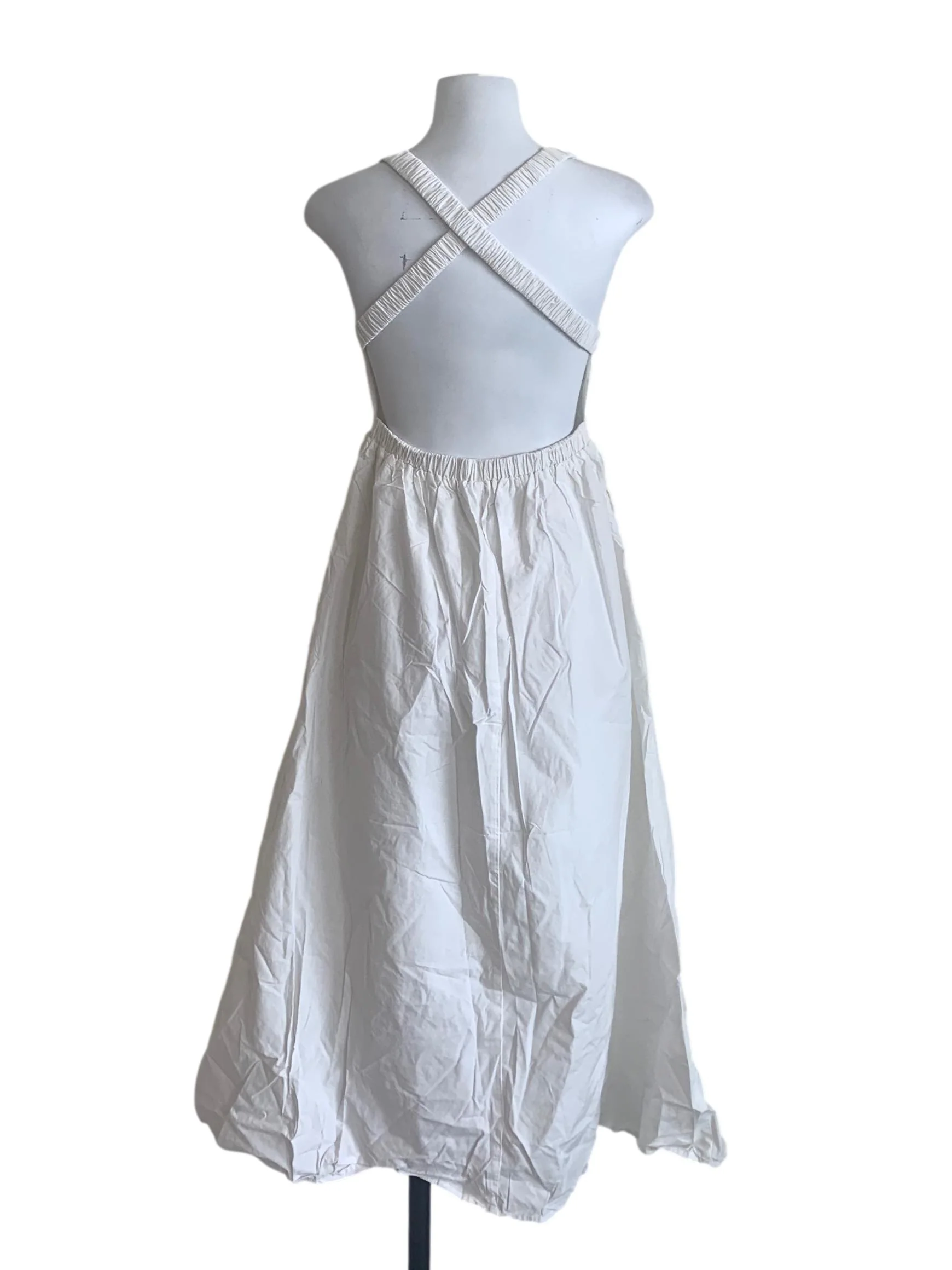 Cotton White Square Neck Bouffant Dress - Image 2