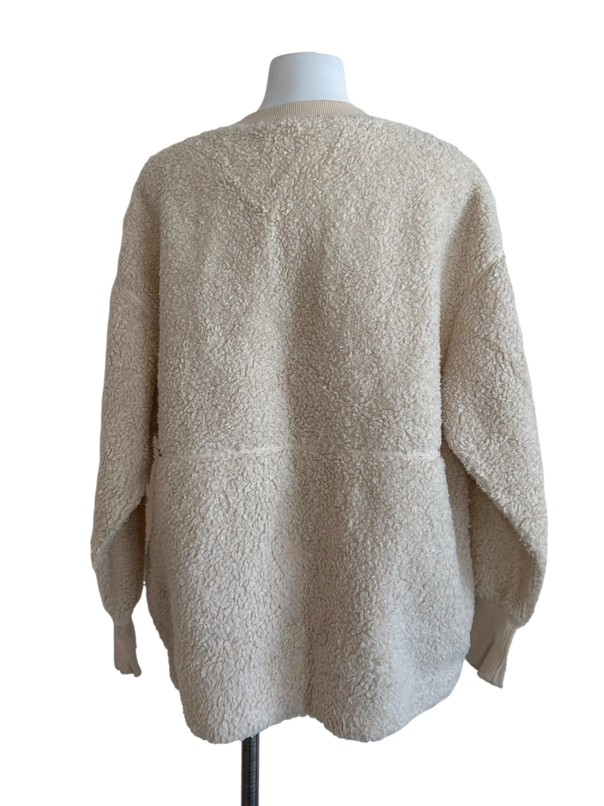 Cream Beige Round Neck Wool Top - Image 2