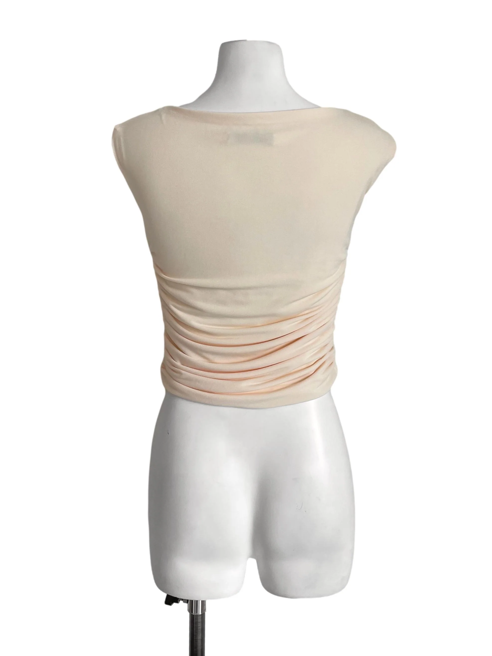 Cream Draped Sabrina Top - Image 2