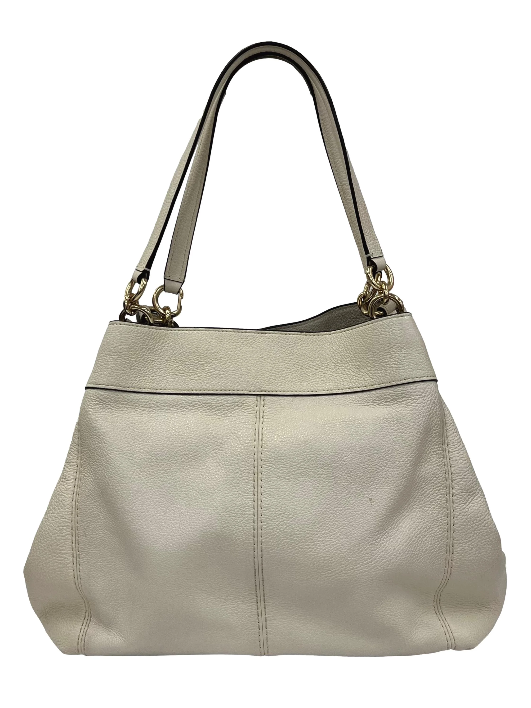 White Pebbled Leather Lexy Shoulder Bag CSN - Image 2
