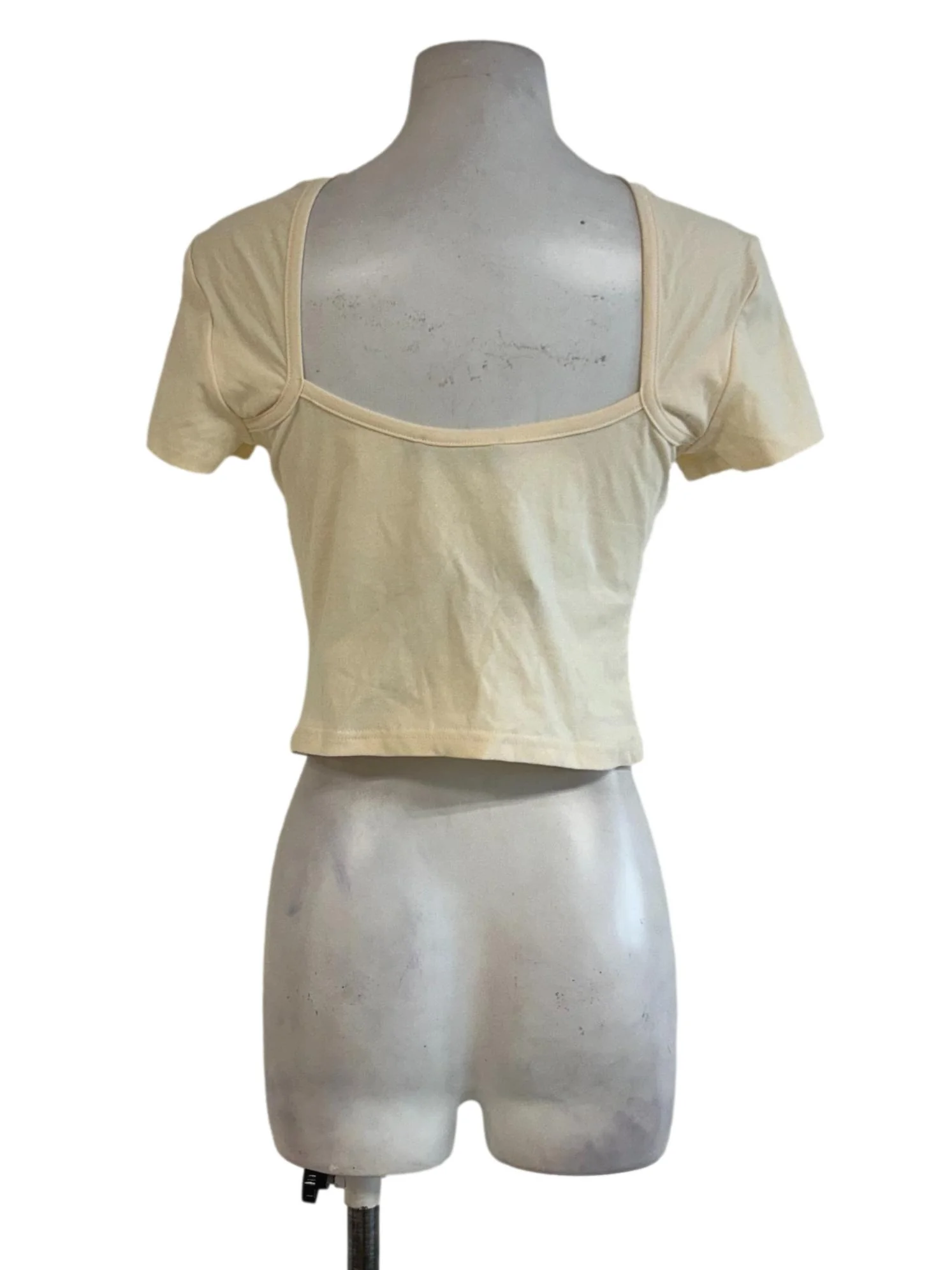 Cream Padded Scoop Back Top - Image 2