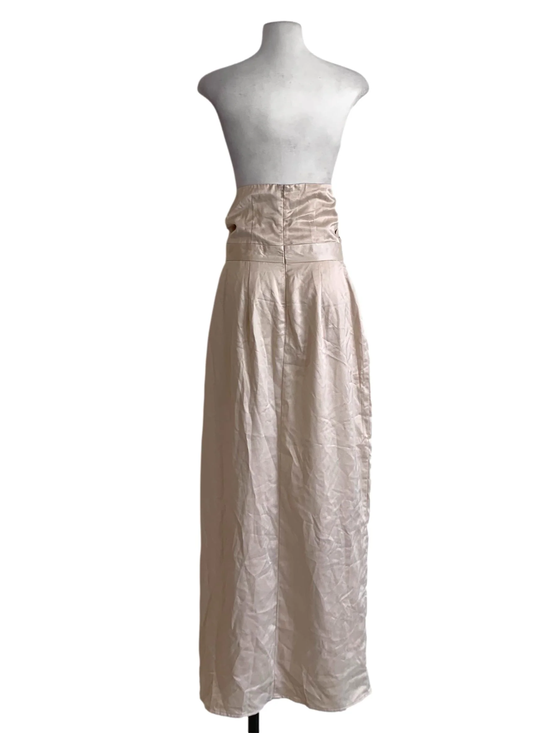 Cream Sleeveless A-Line Dress - Image 2