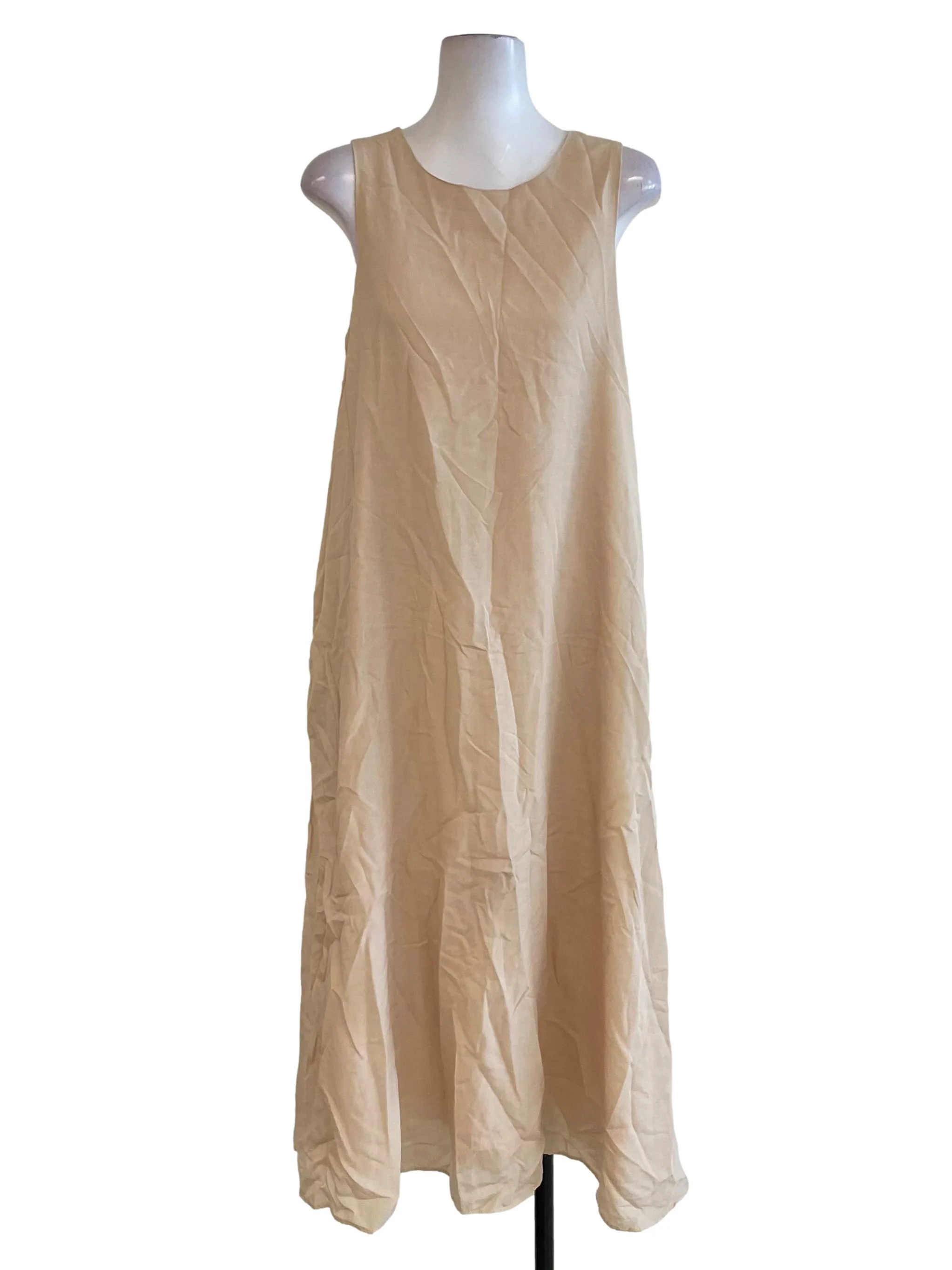 Cream Sleeveless Loose Dress