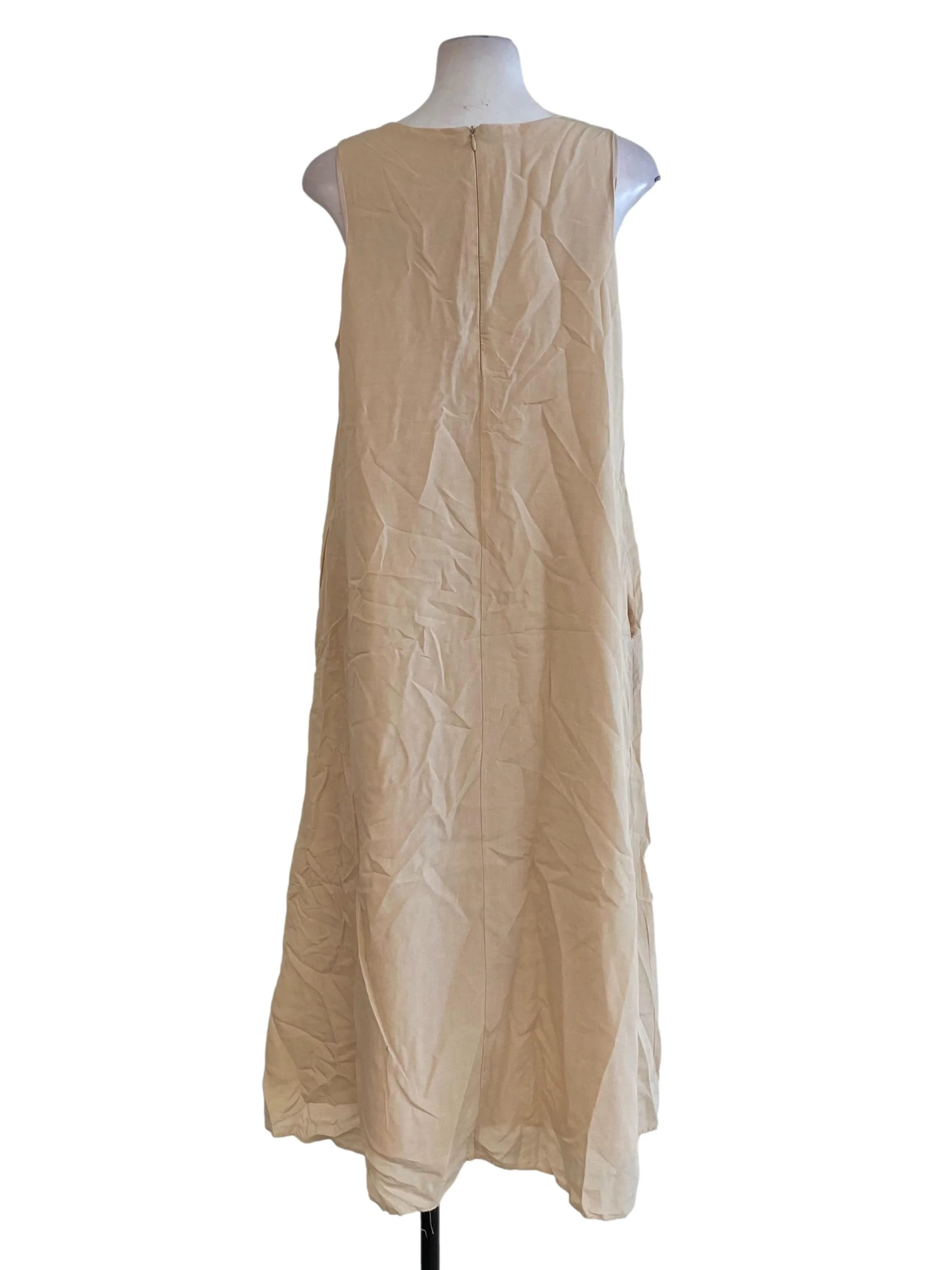 Cream Sleeveless Loose Dress - Image 2