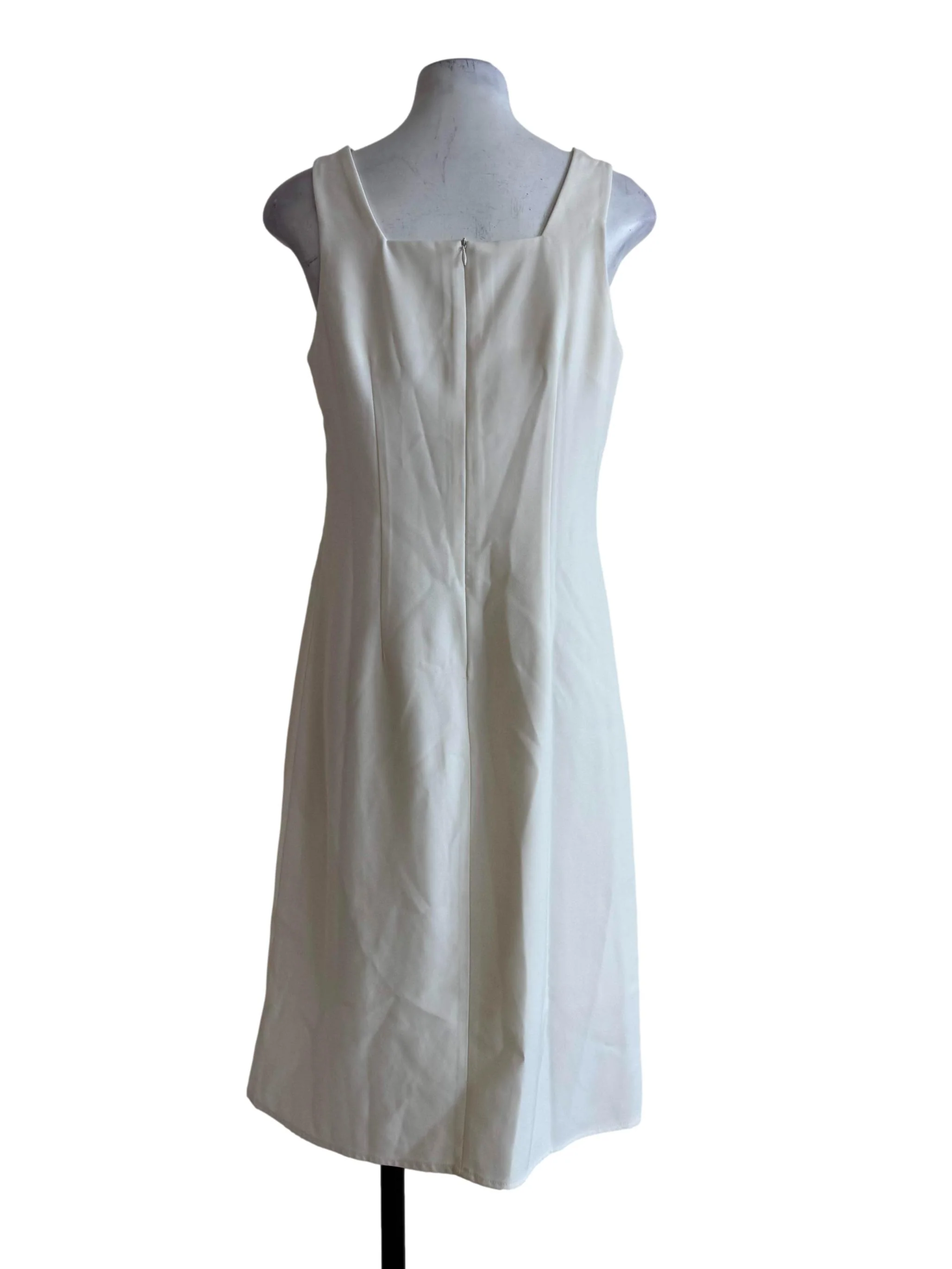 Cream Square Neck Empire Dress - Image 2