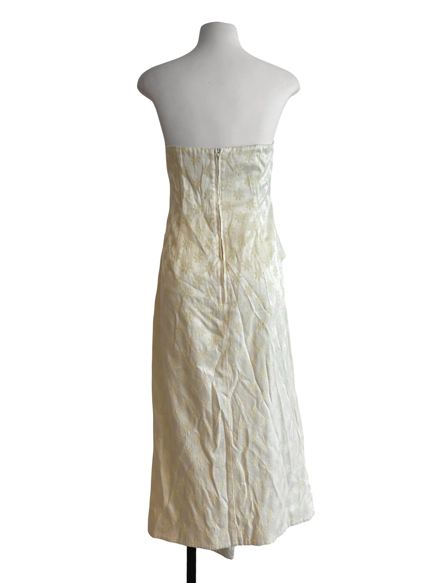 Cream Strapless Floral Maxi Dress - Image 2