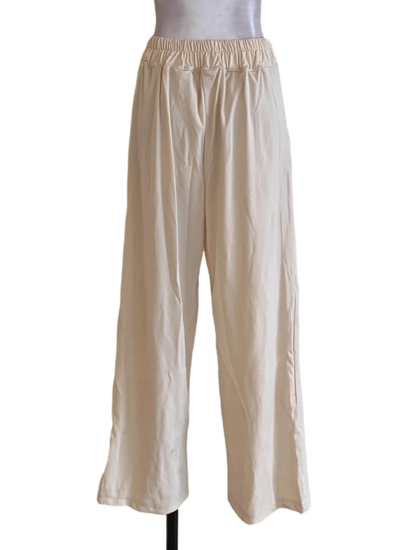 Cream Stretchable Waistband Formal Pants - Image 2