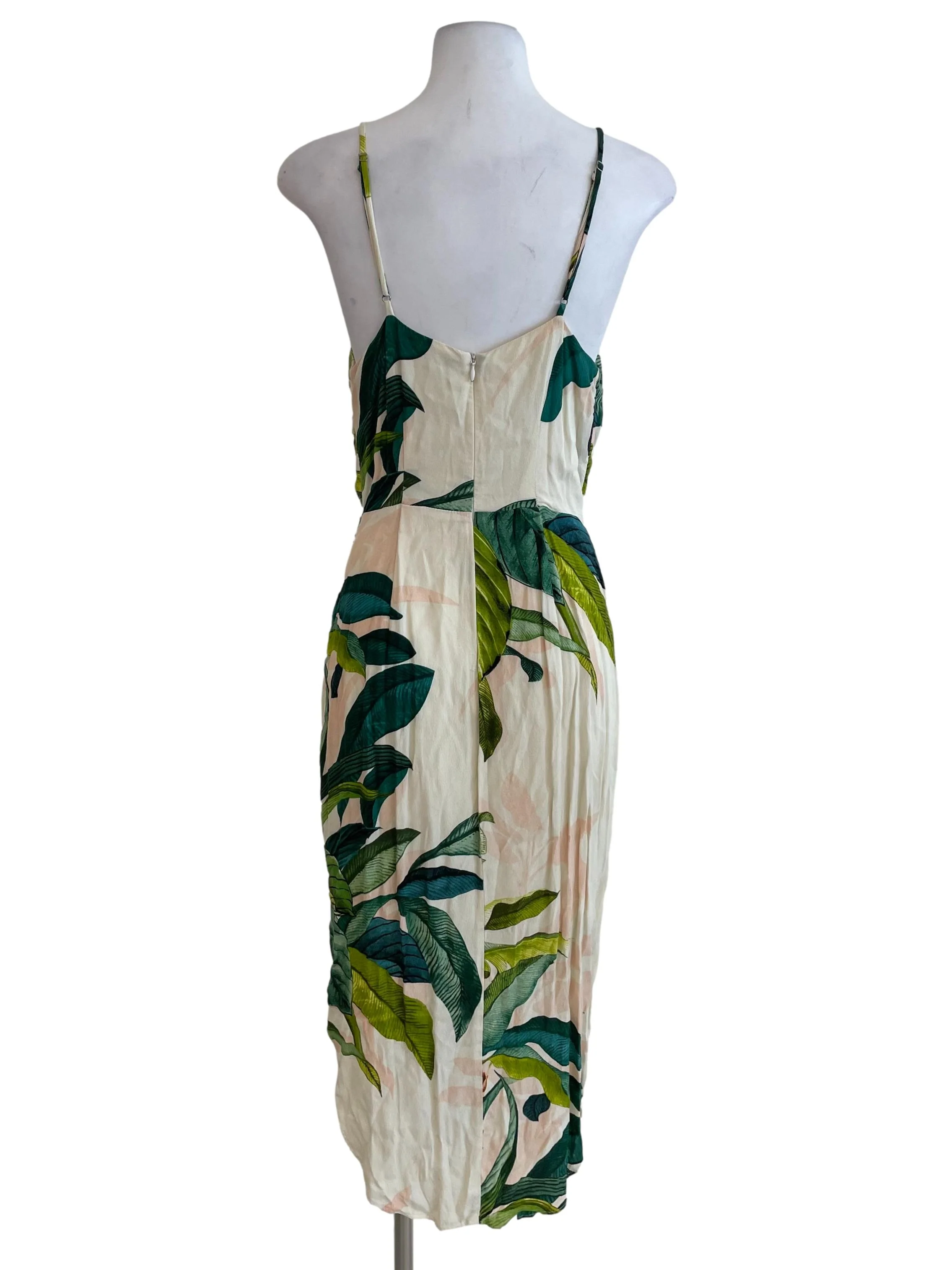 Cream Tropical V Neck Cami Dress - Image 2