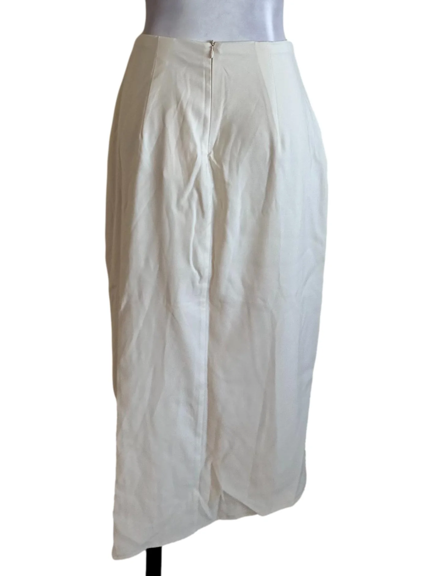 Cream White Asymmetric Sarong Skirt - Image 2