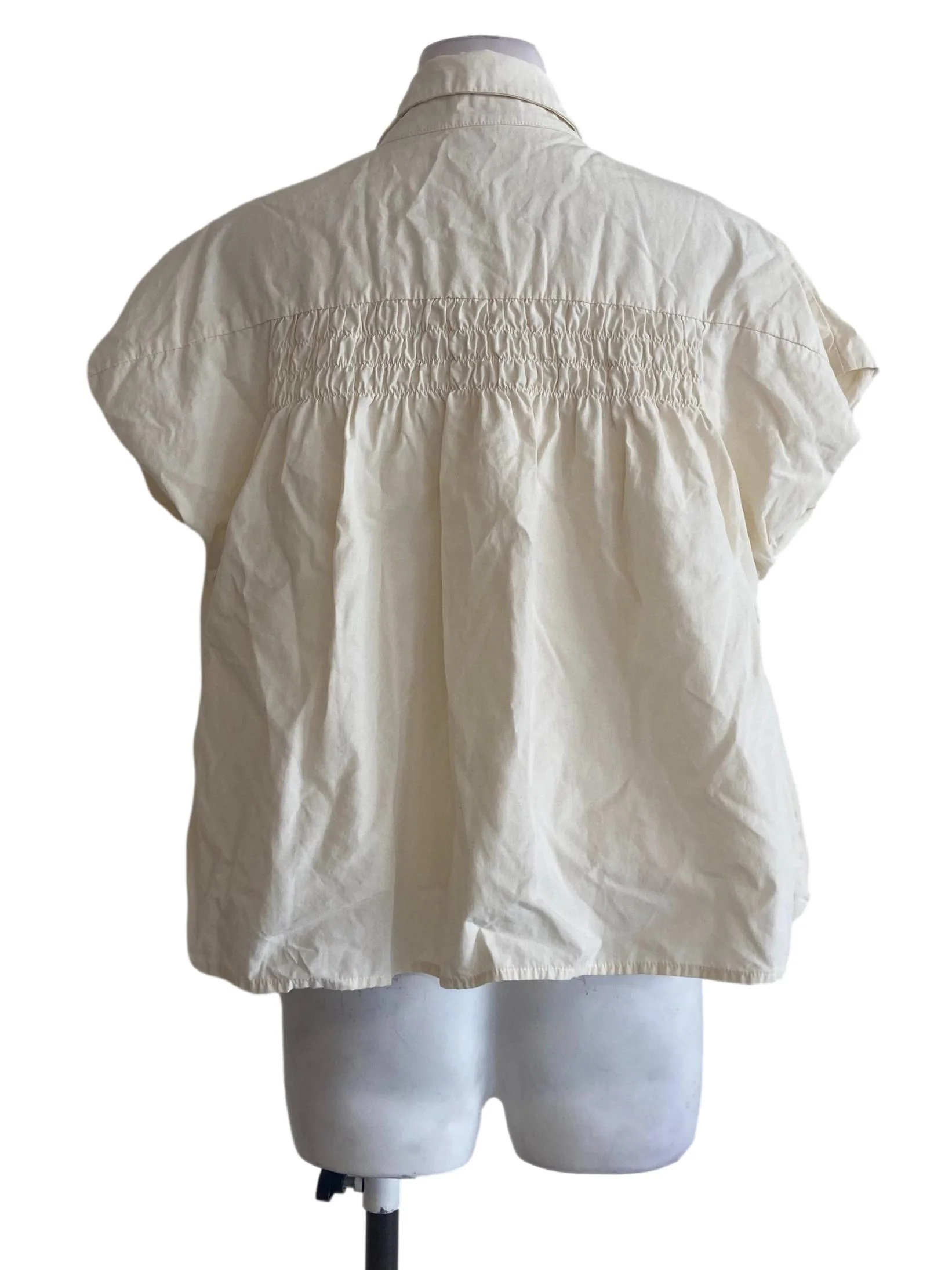 Cream White Button Down Blouse OSN - Image 2