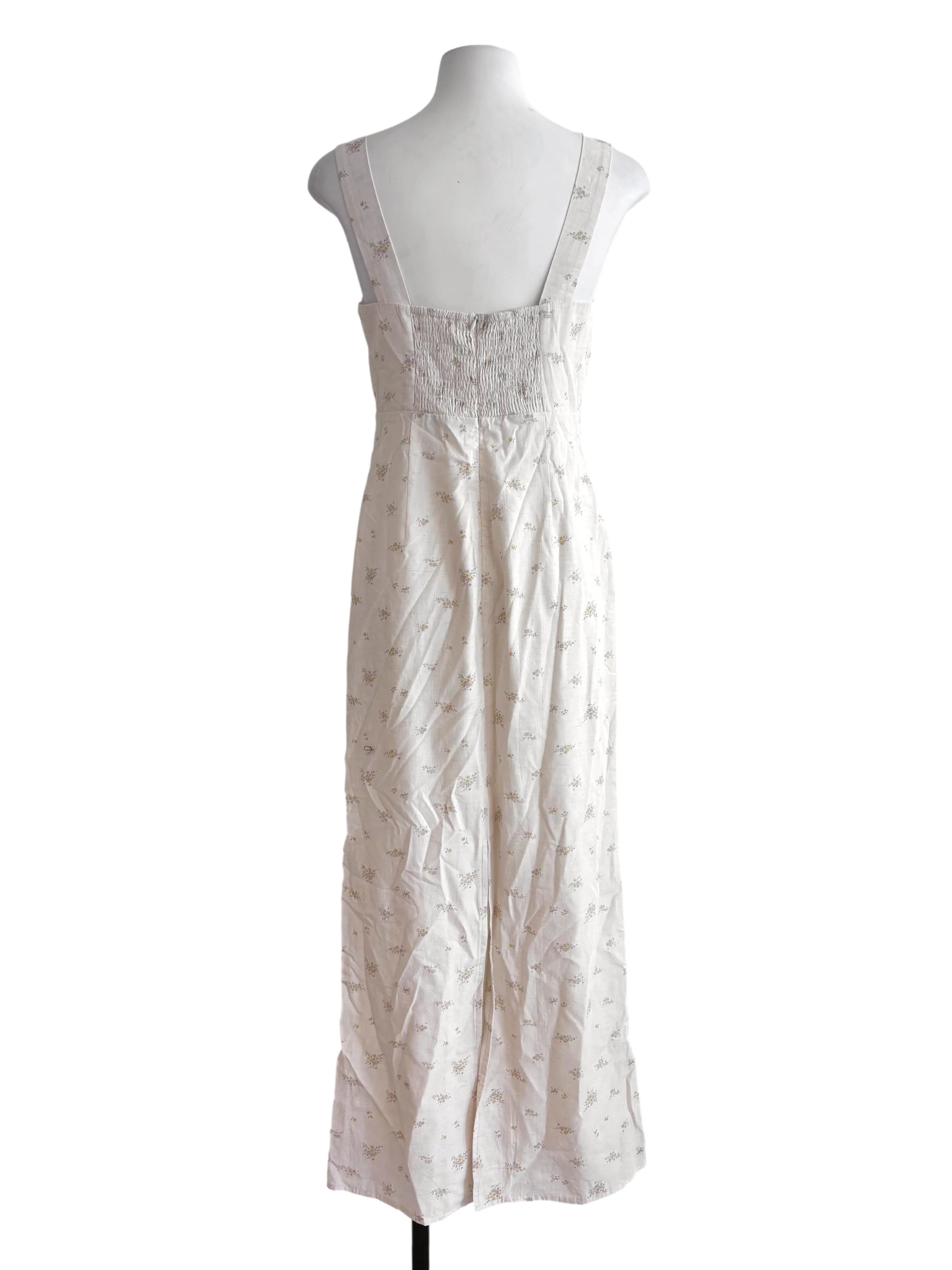 Cream White Floral Lace Hem Sheath Dress - Image 2