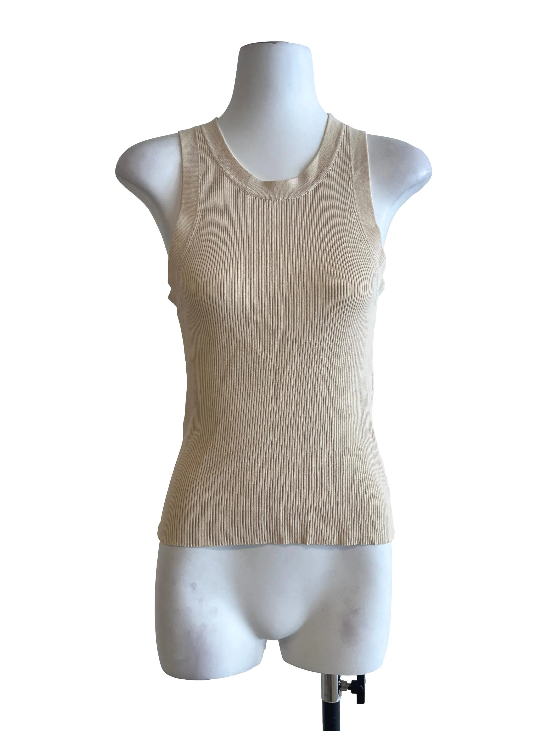 Cream White Halter Sleeveless Top