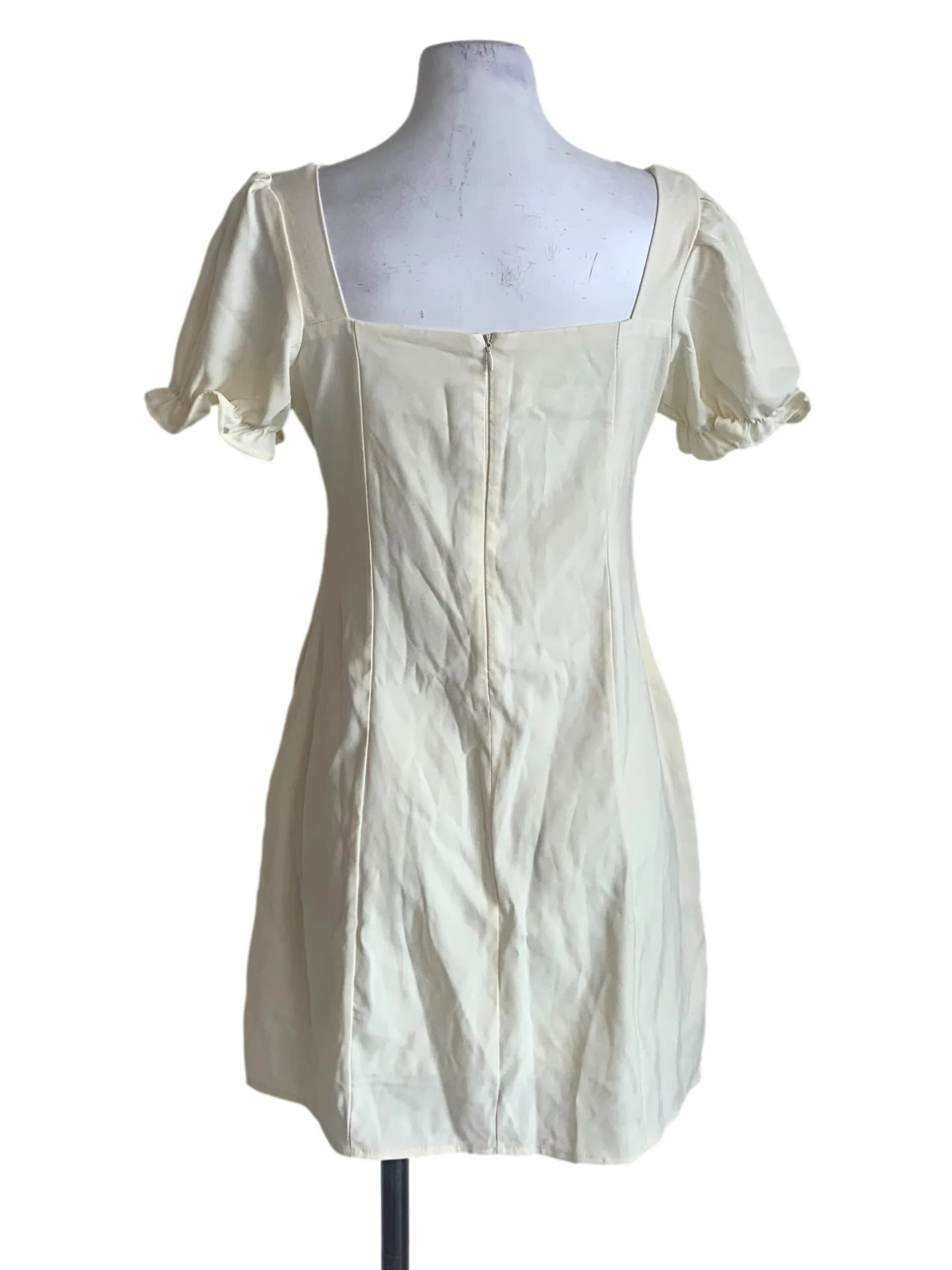 Cream White Peasant Dress - Image 2