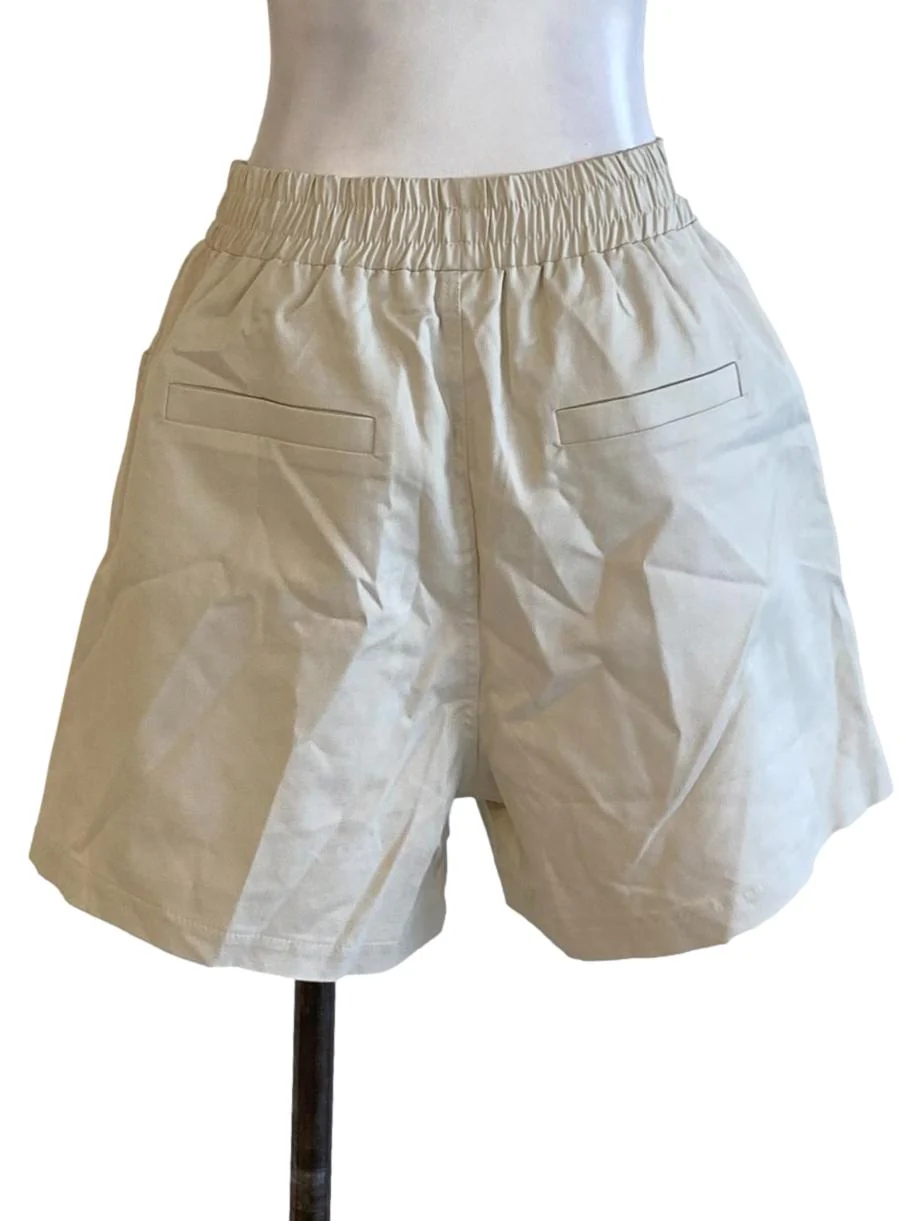 Cream White Stretchy Waist Regular Track Shorts - Image 2