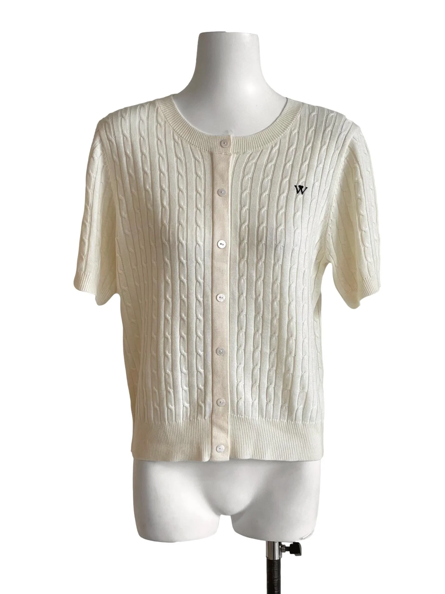 Cream White Textured Top TWL