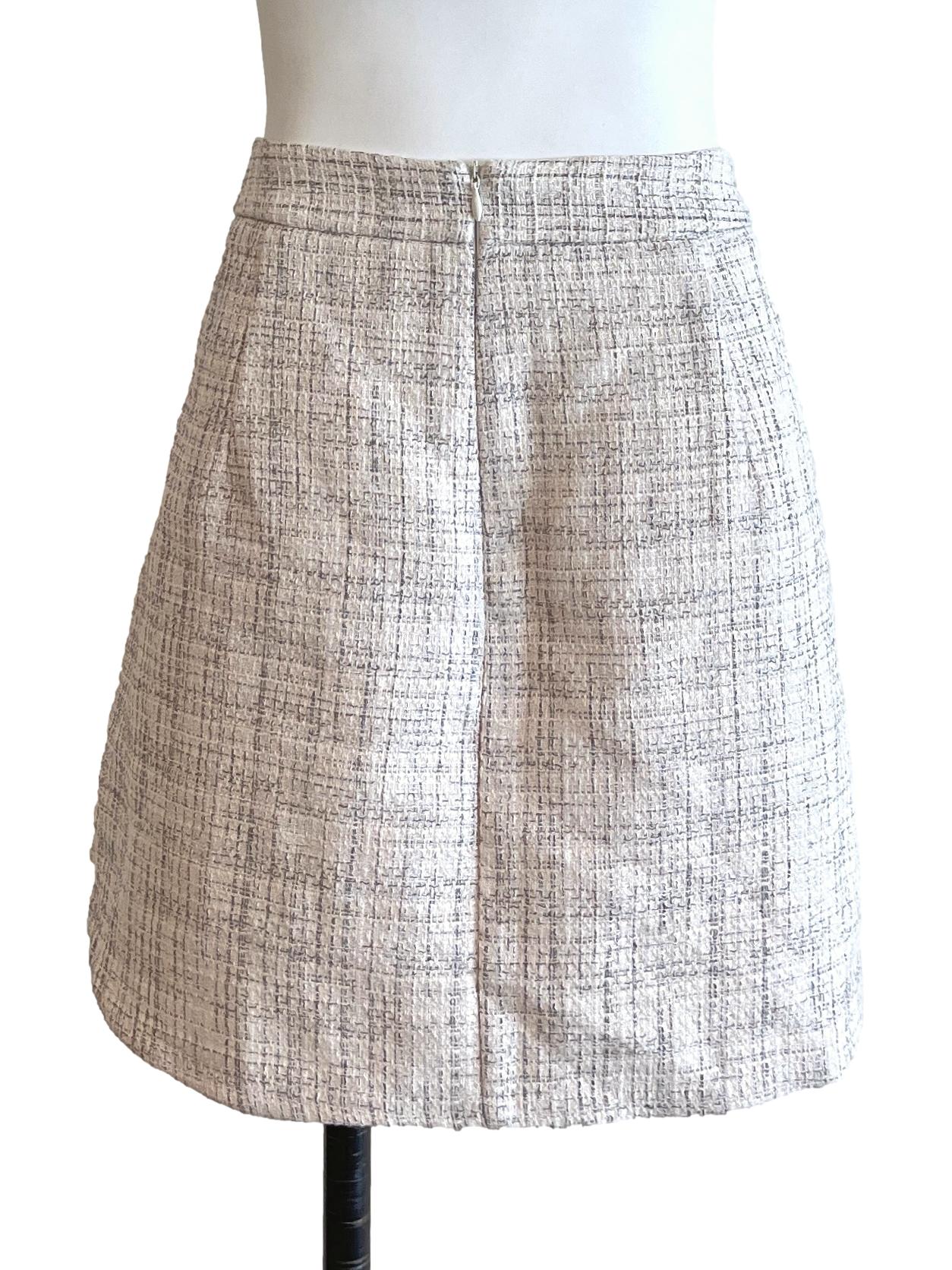 Cream White Tweed Skirt - Image 2