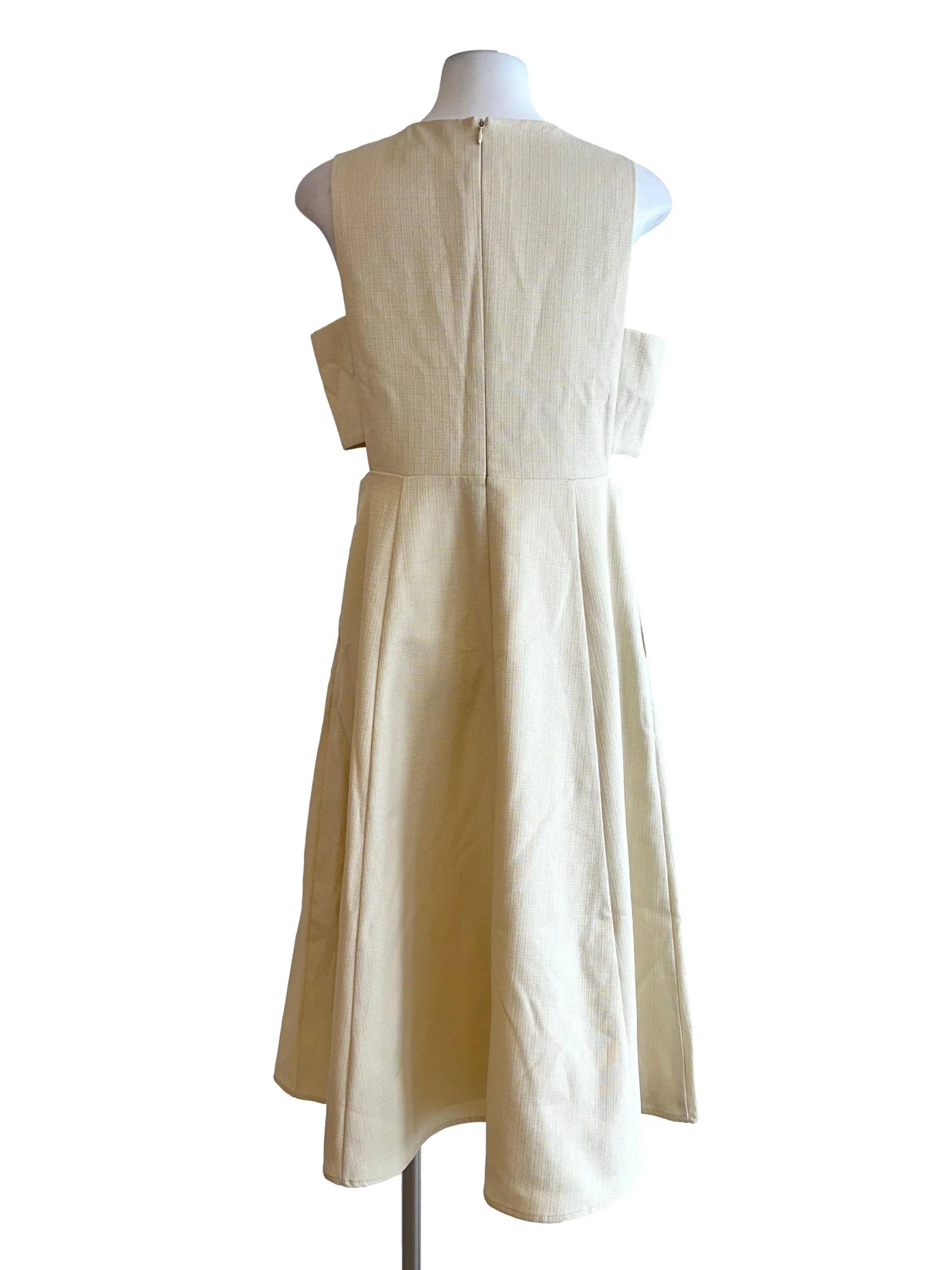 Cream White Twill Pattern Dress LB - Image 2