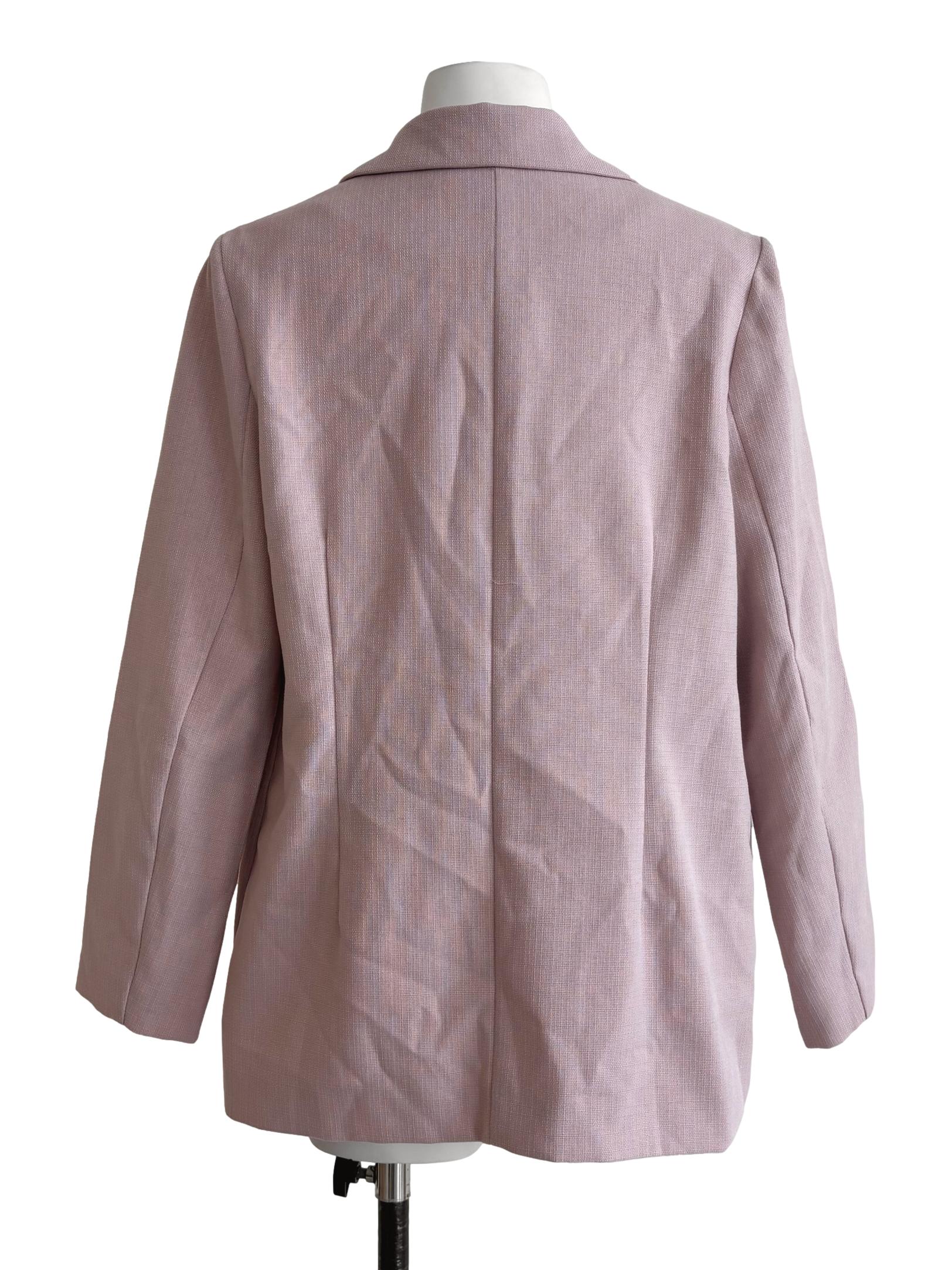Crepe Pink Double Breasted Blazer - Image 2