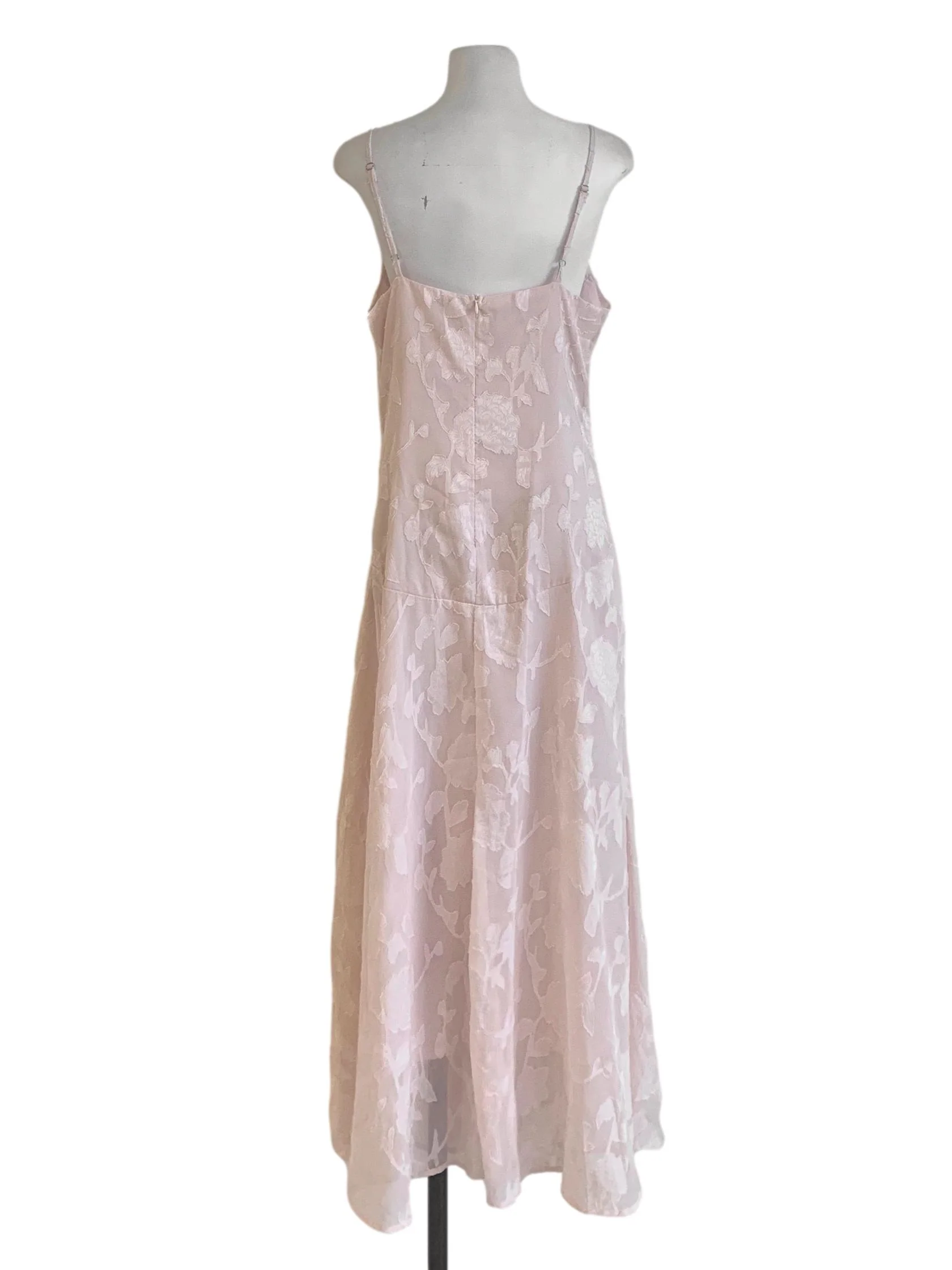 Crepe Pink Flower Pattern Dress - Image 2