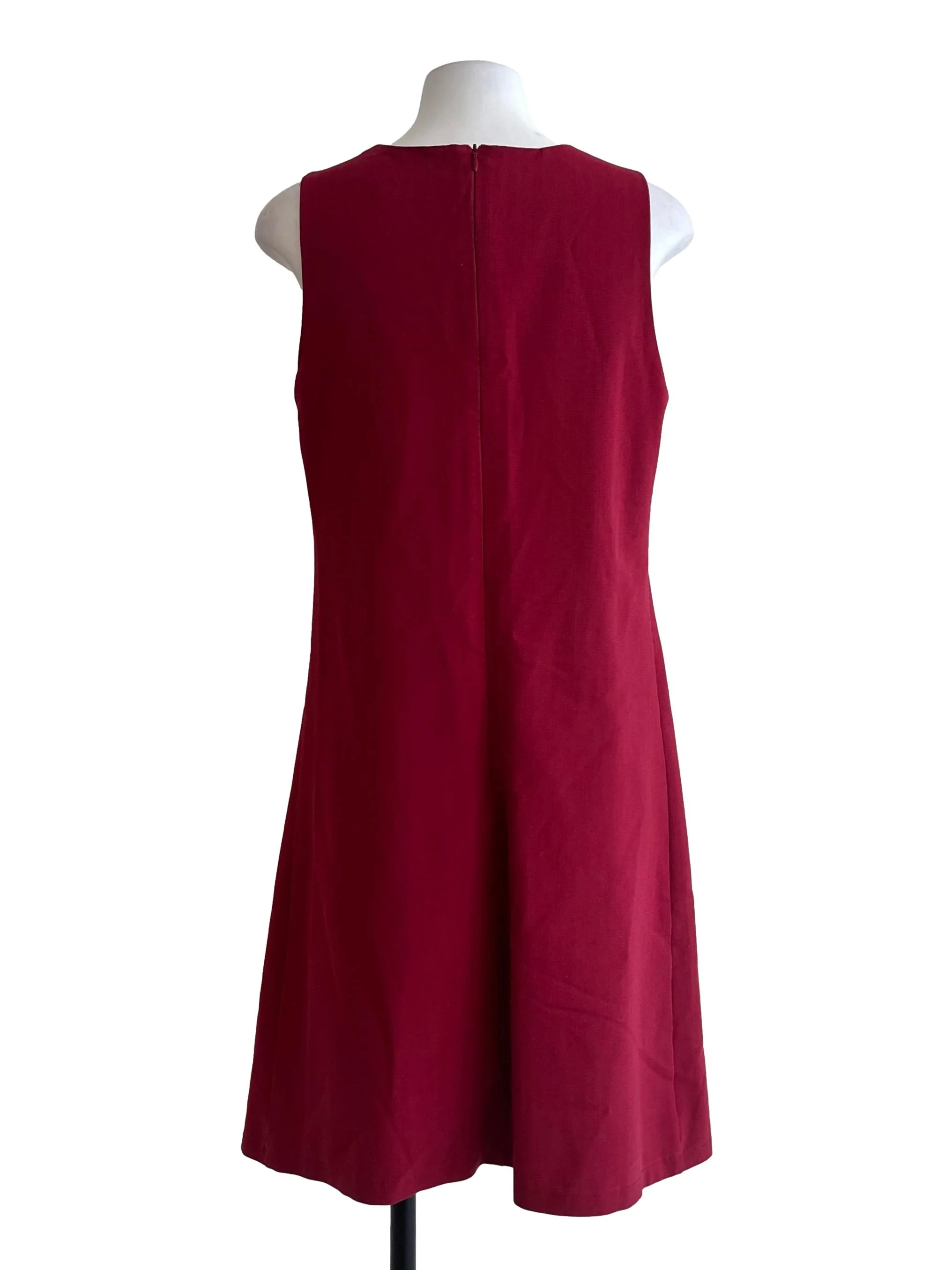 Crimson Red Halter Sleeveless Dress - Image 2
