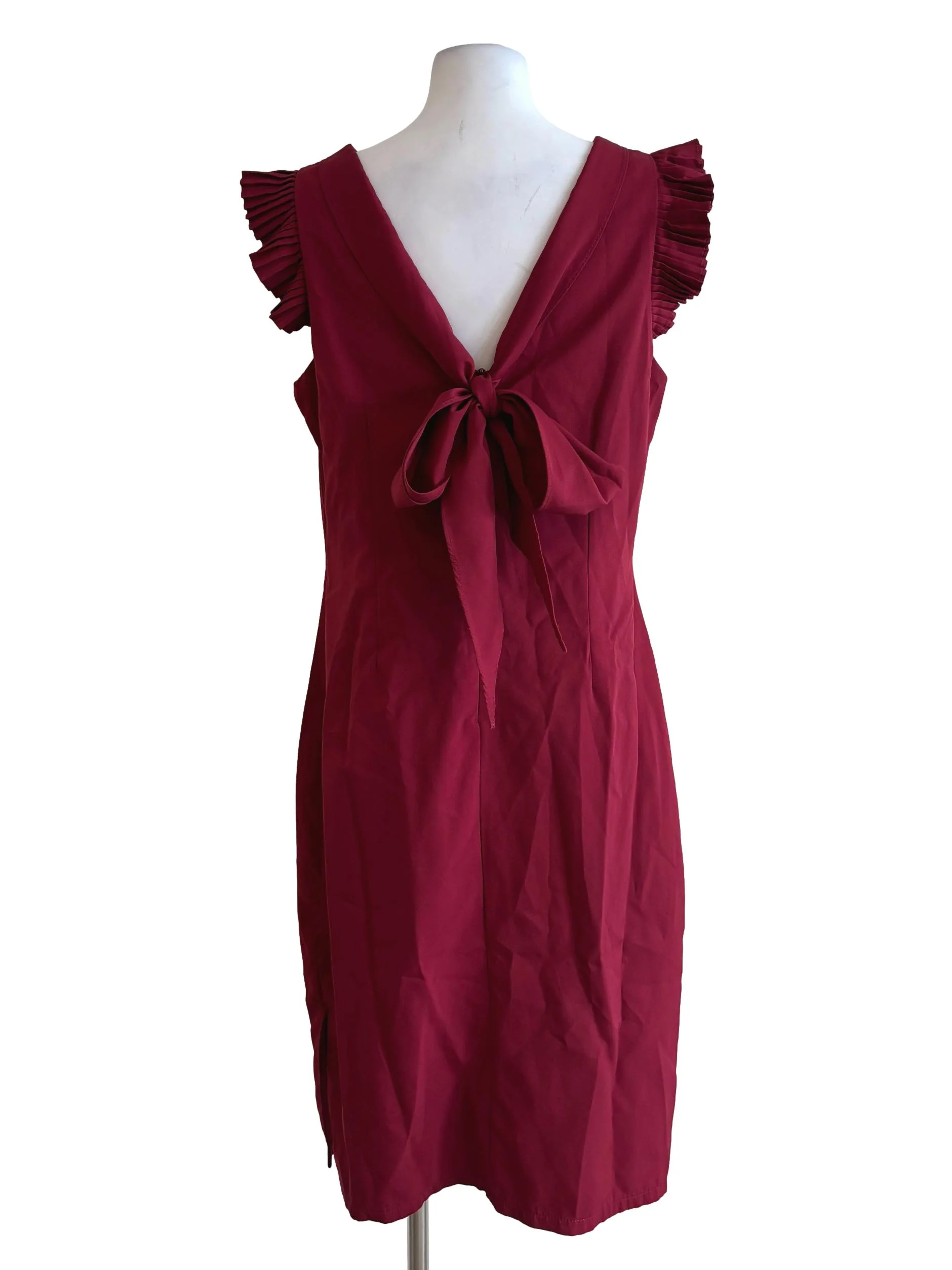 Crimson Red Short Sleeve Pencil Dress - Image 2