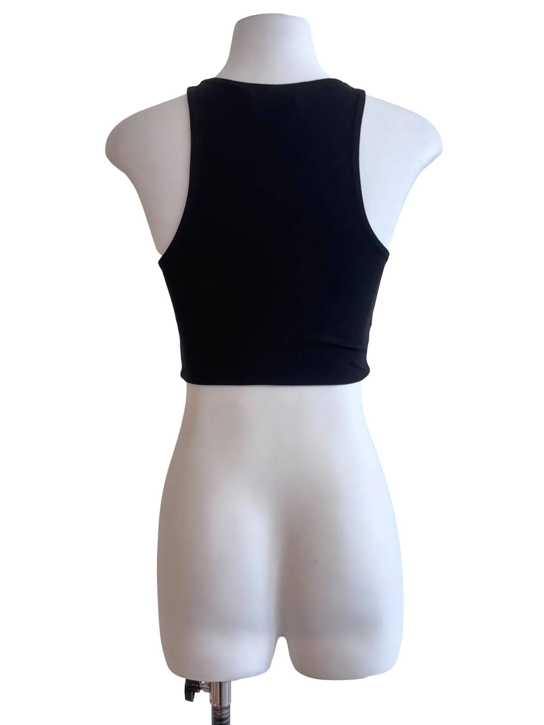 Crow Black Crop Tank Top - Image 2