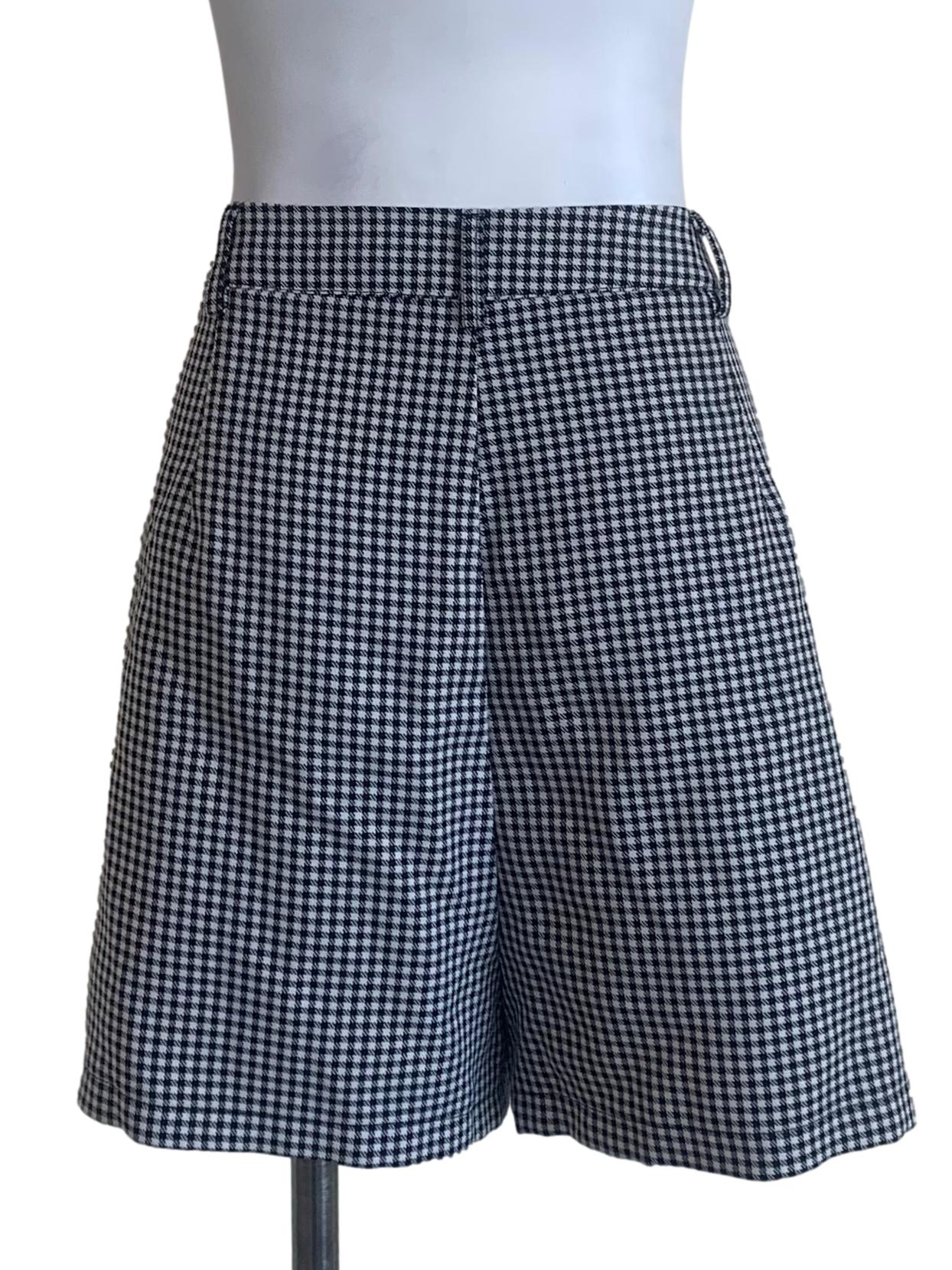 Crow Black Gingham Pattern Skorts - Image 2