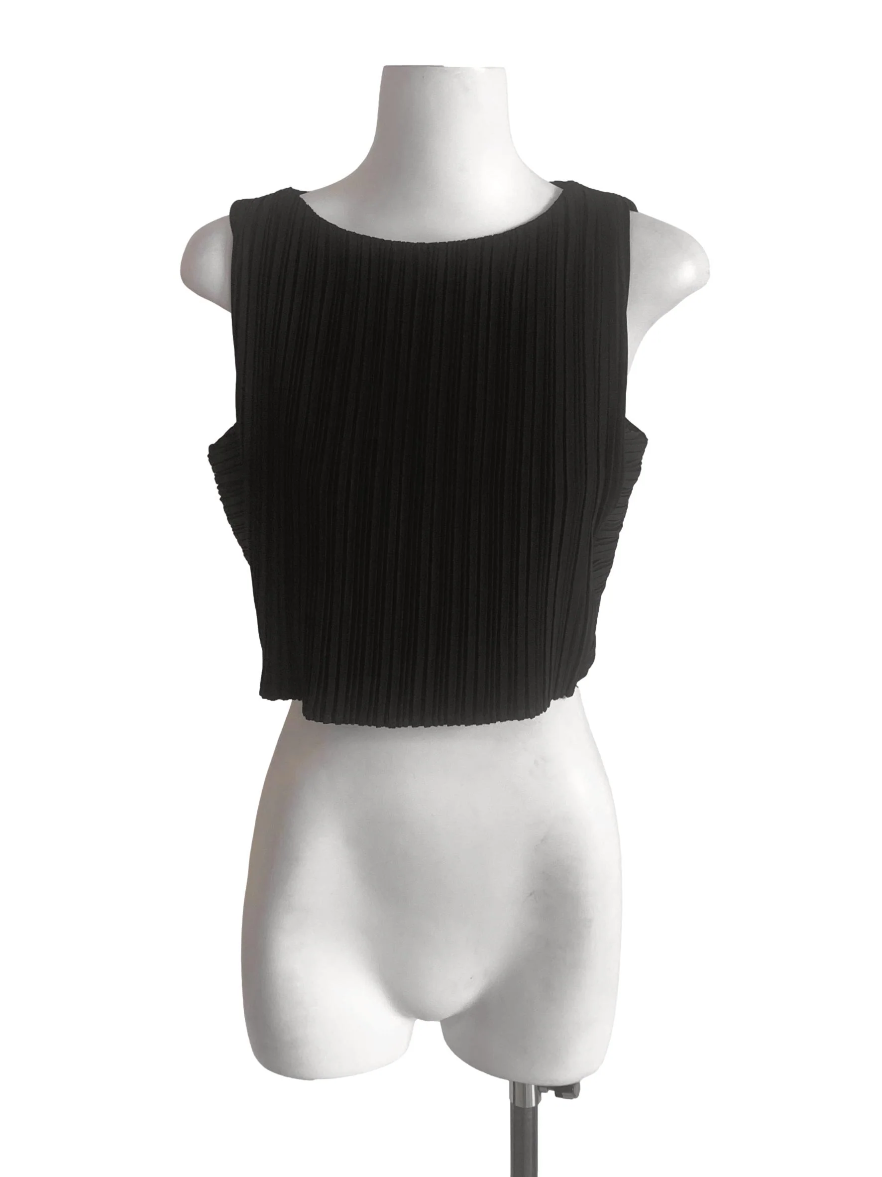 Crow Black Pleated Pattern Top LB