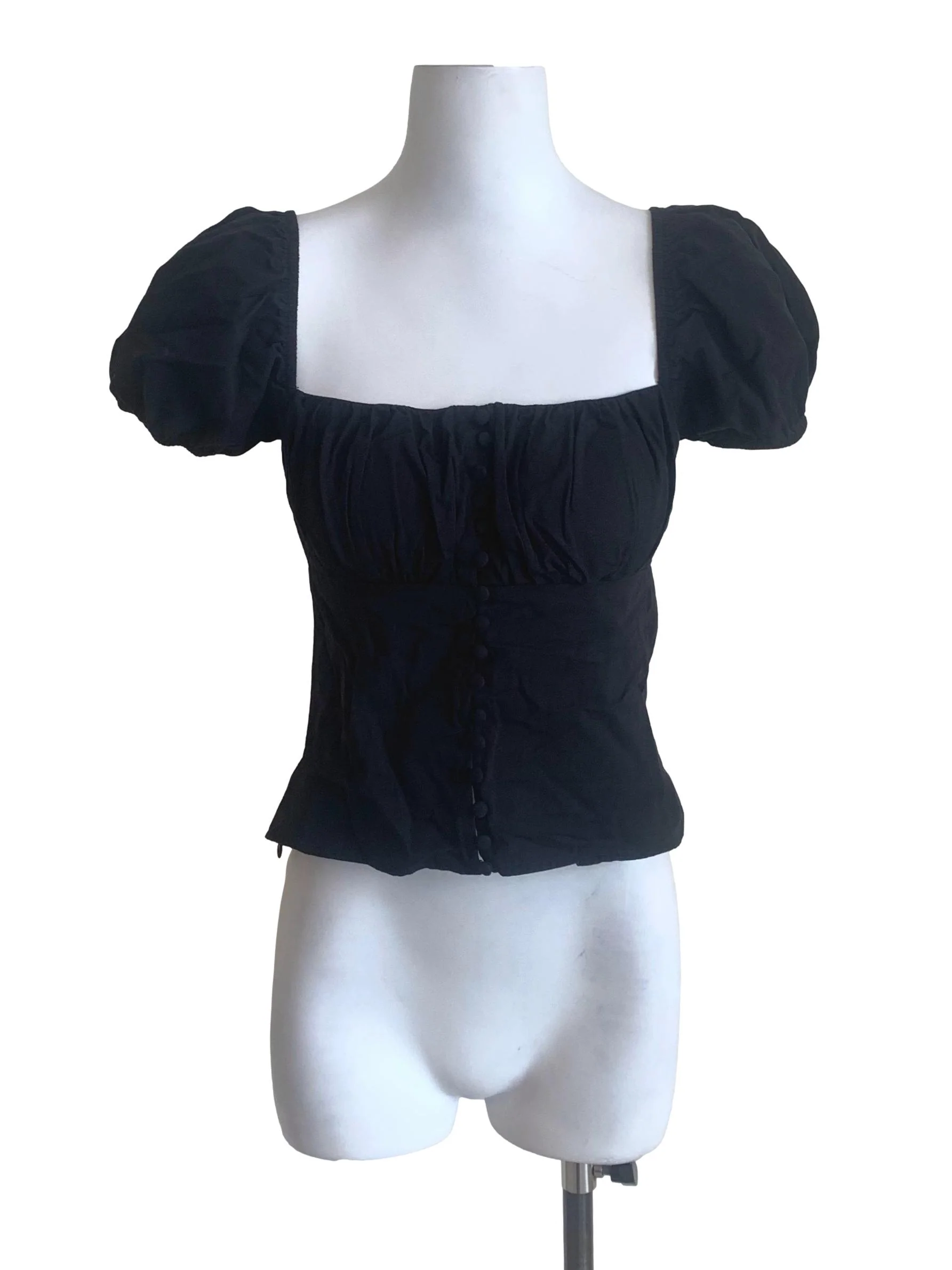 Crow Black Puff Sleeves