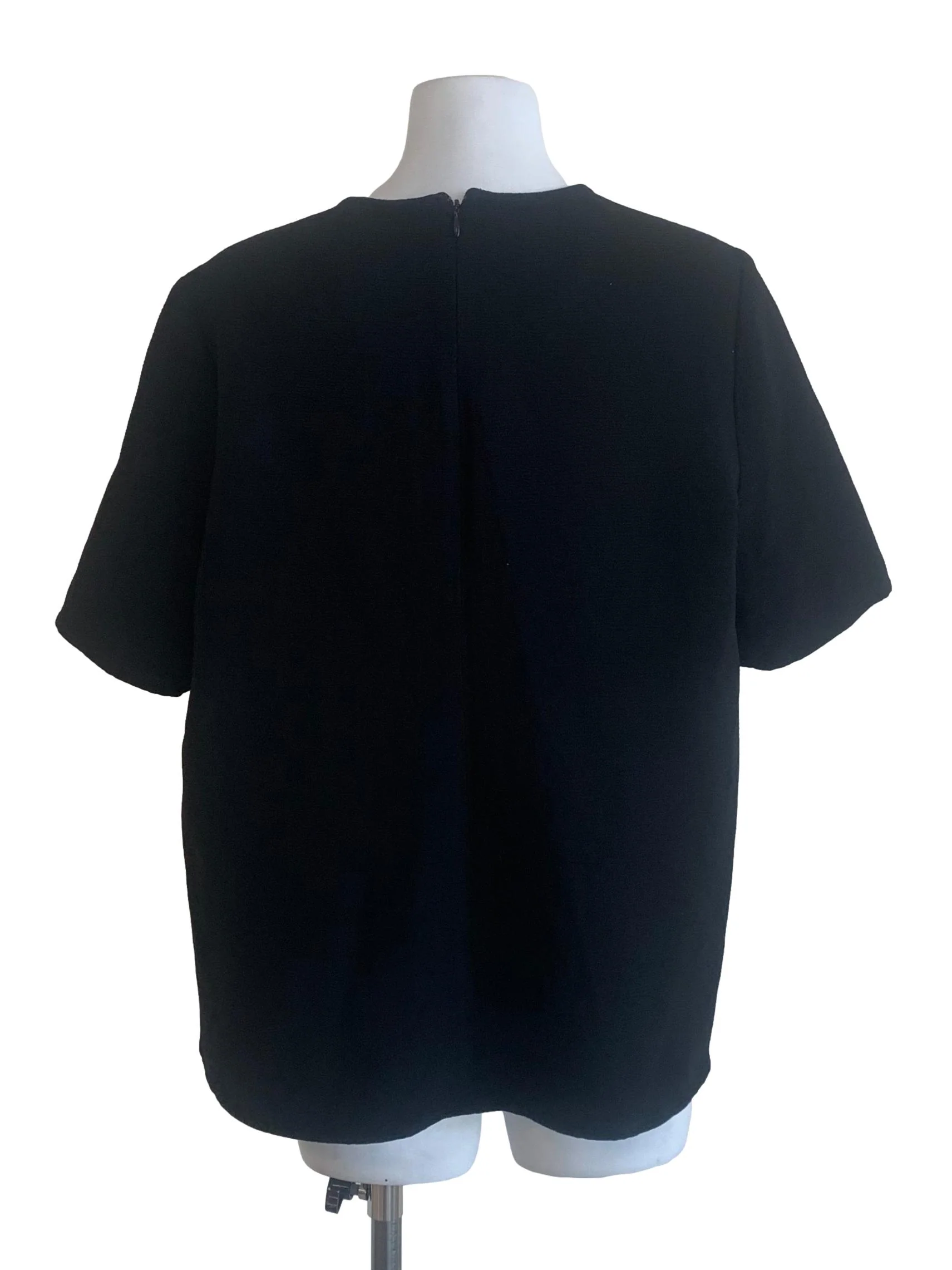 Crow Black Textured Round Neck Top - Image 2