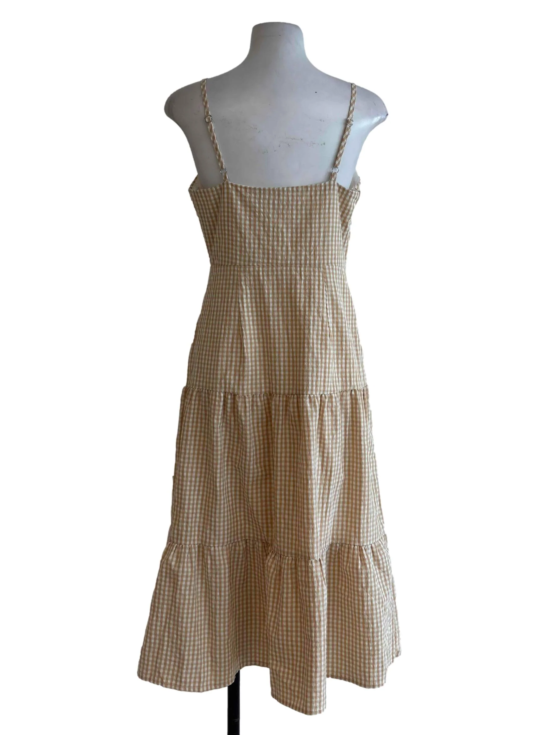 Daffodil Yellow Gingham Tiered Dress - Image 2