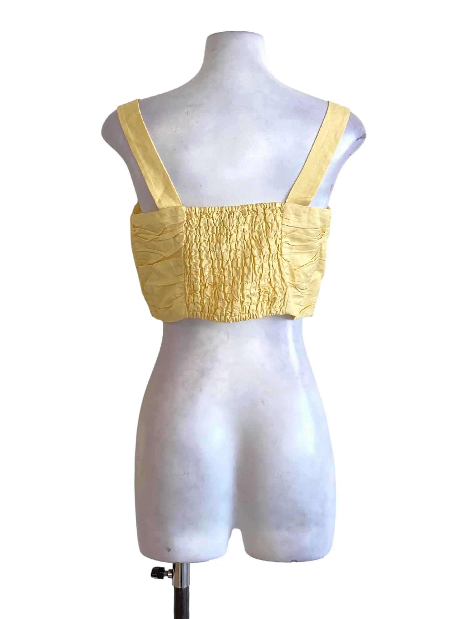 Daffodil Yellow Sweetheart Waisted Cropped Top LB - Image 2