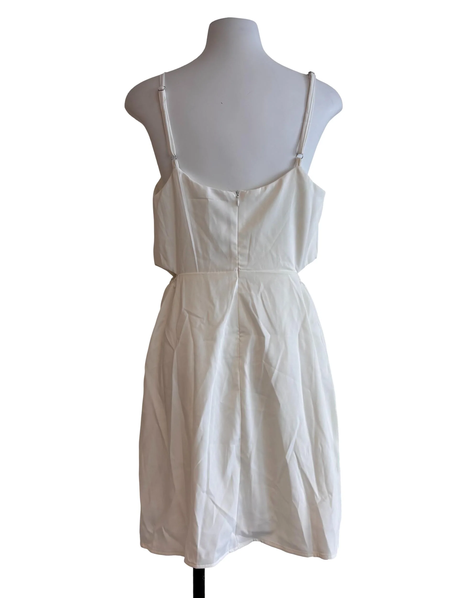 Daisy White Cutout Waist Mini Dress - Image 2