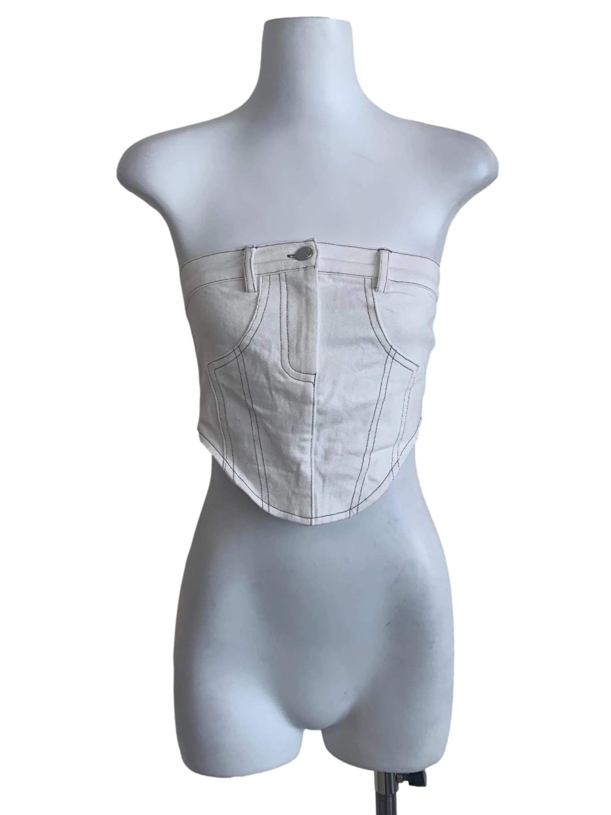 Daisy White Denim Tube Top YHF