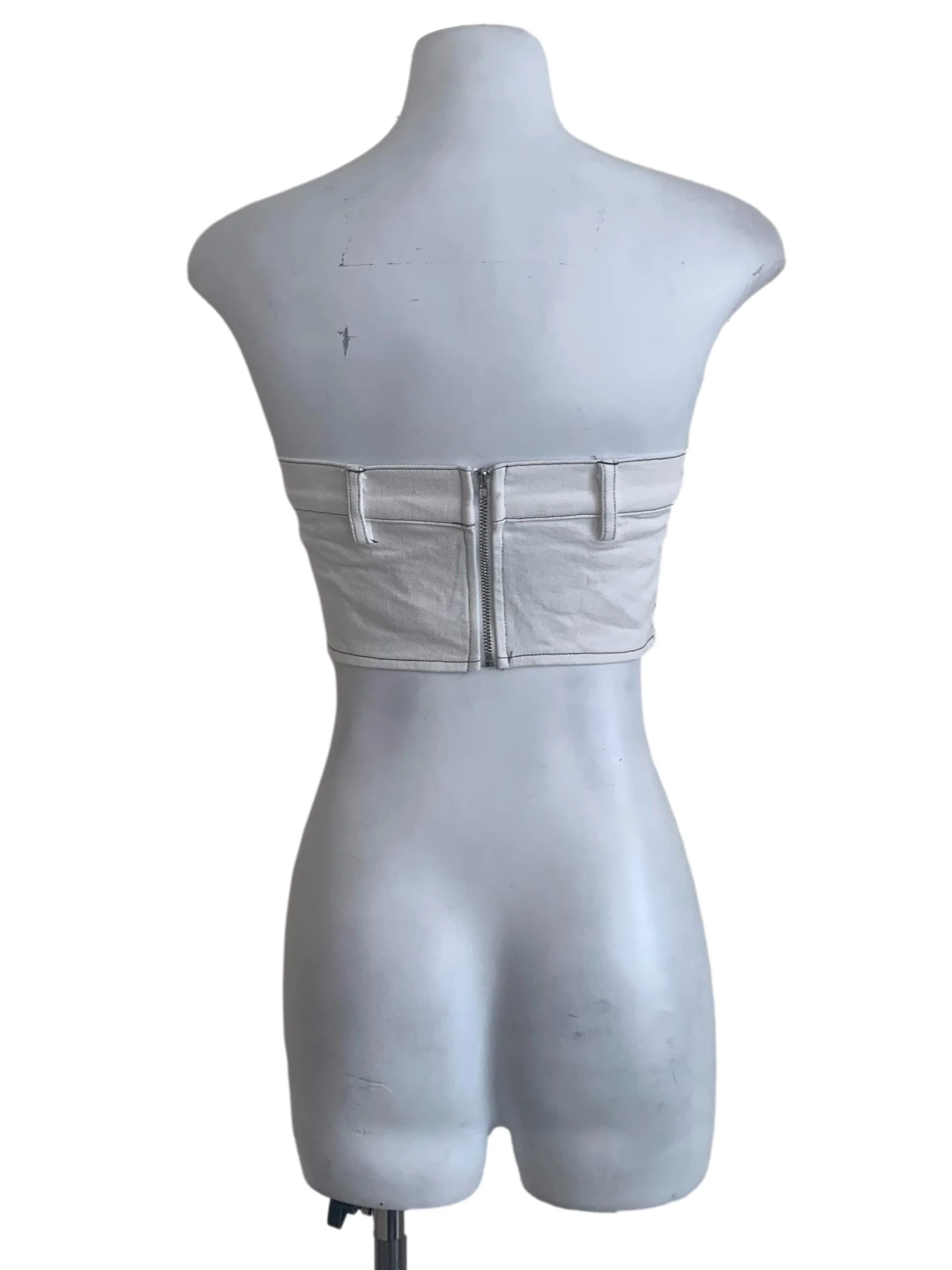 Daisy White Denim Tube Top YHF - Image 2