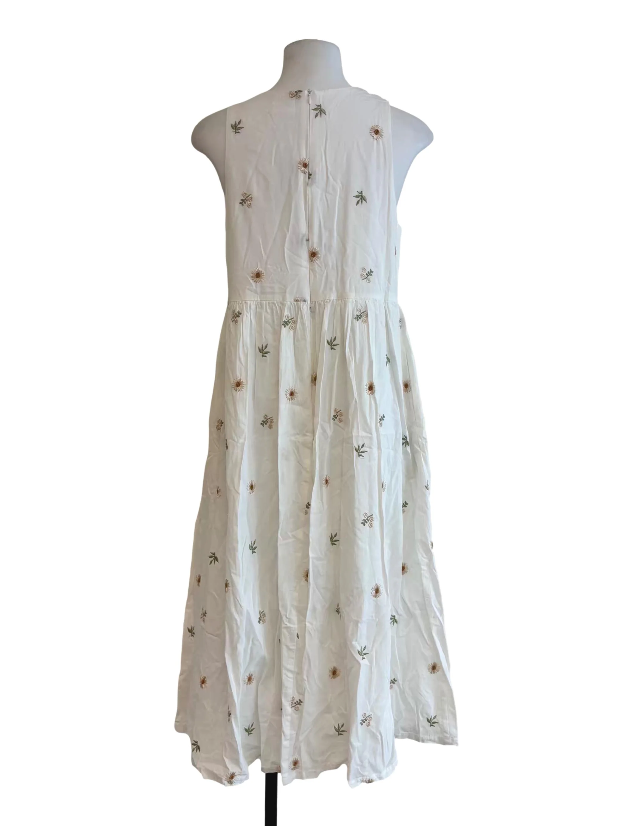 Daisy White Embroidered Cotton Dress - Image 2