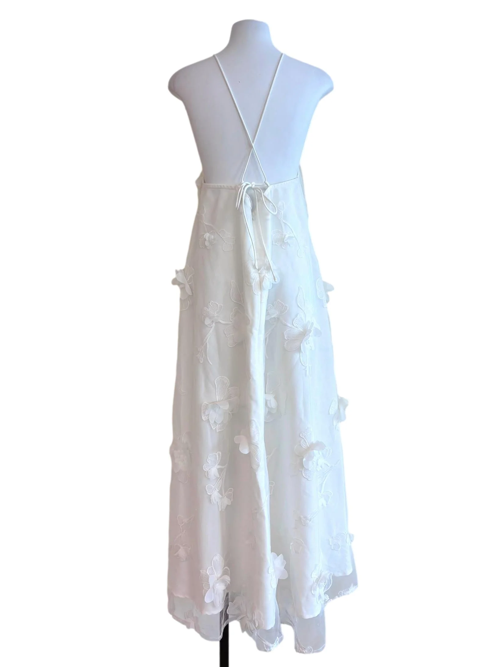 Daisy White Floral Organza Dress - Image 2