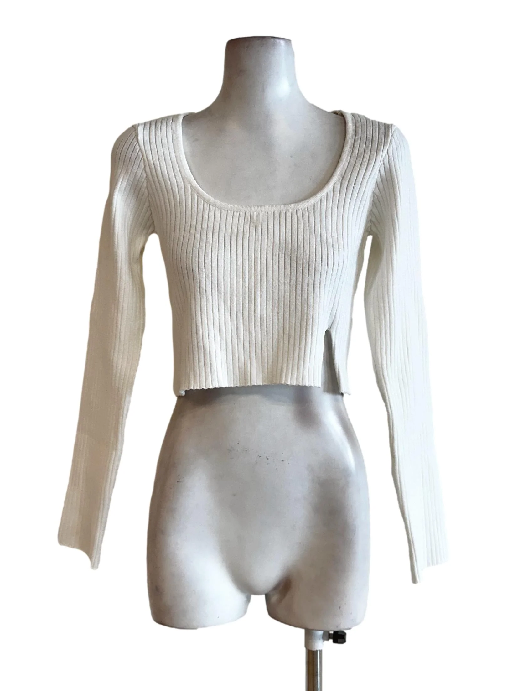 Daisy White Pencil Stripes Pattern Tops