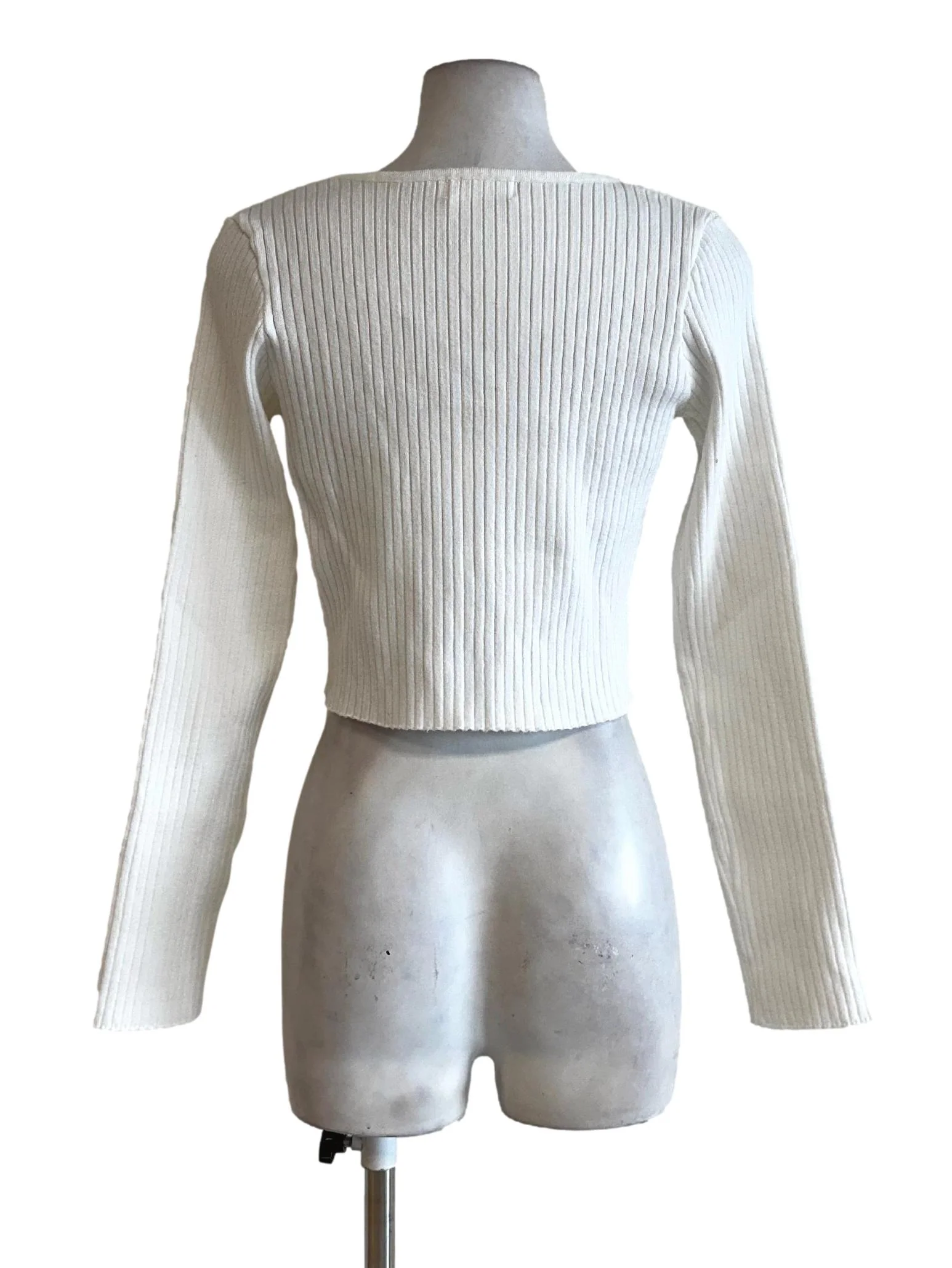 Daisy White Pencil Stripes Pattern Tops - Image 2