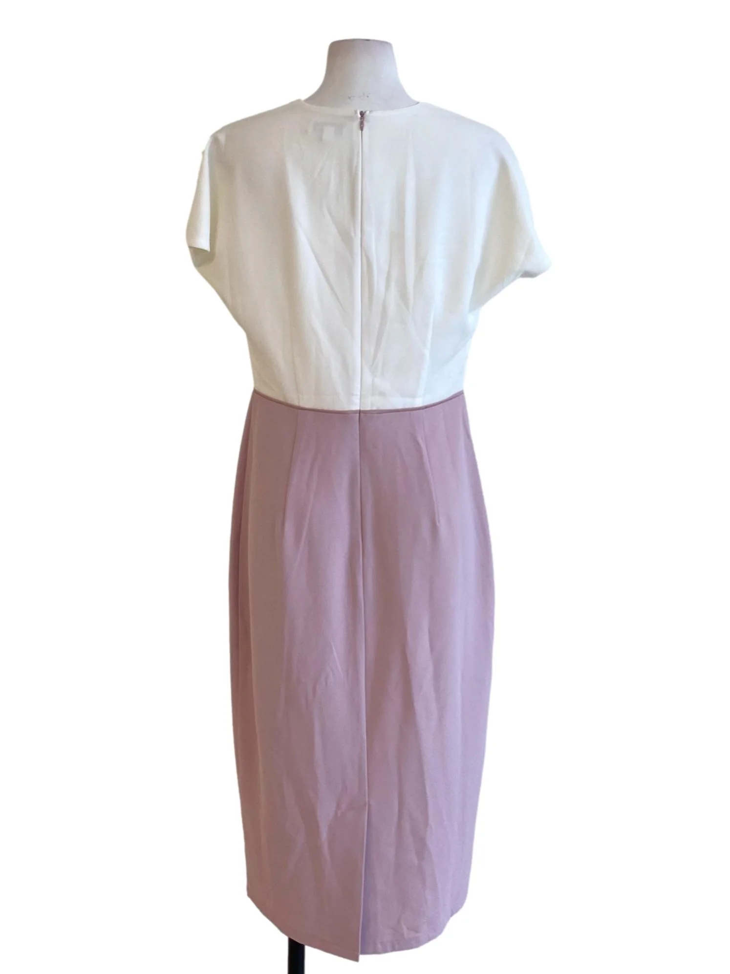 Daisy White Round Neck Drop Shoulder Sheath Shirt Dress - Image 2
